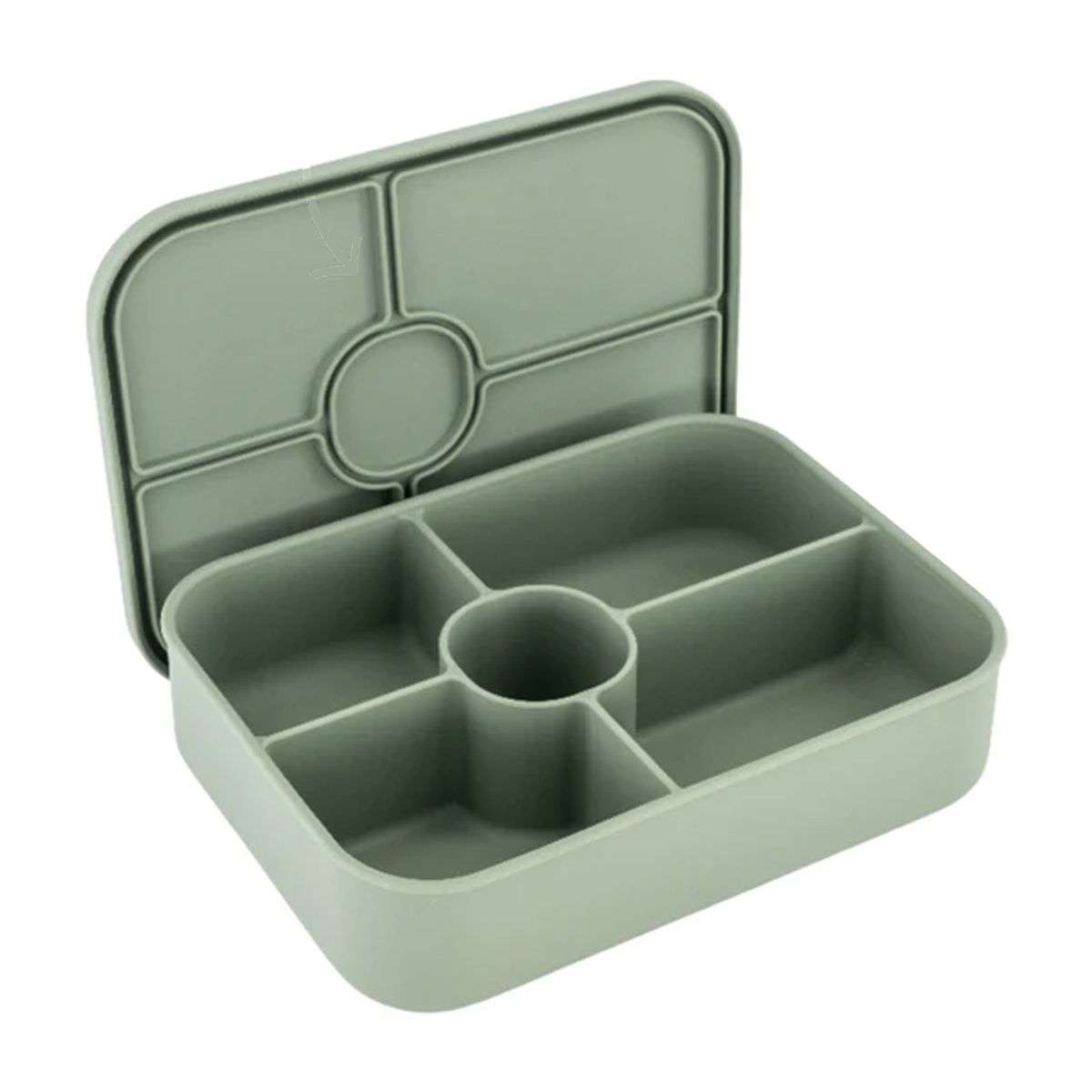 Bento Lunch Box Reusable Leak-Proof Meal Prep Silicone Snack Container - Green