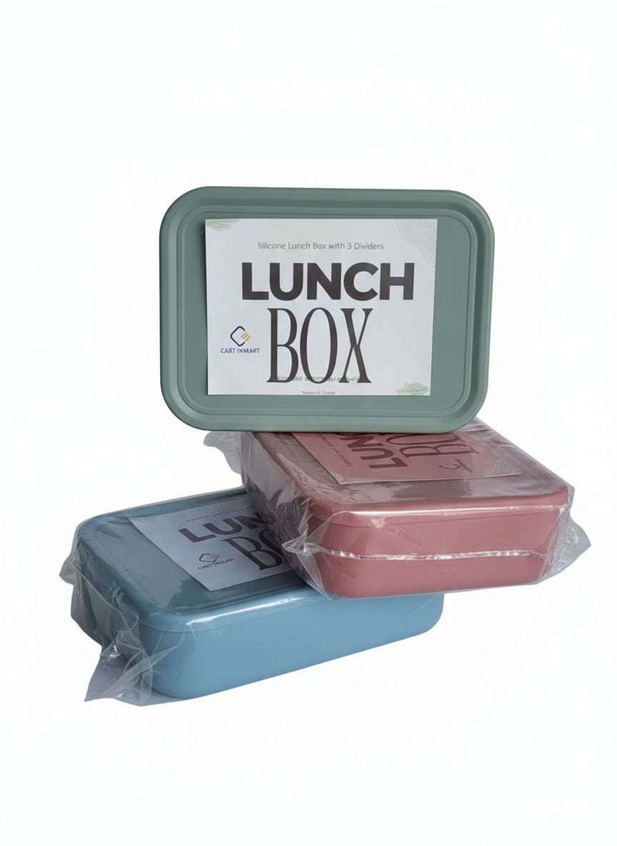 Bento Lunch Box Reusable Leak-Proof Meal Prep Silicone Snack Container - Blue