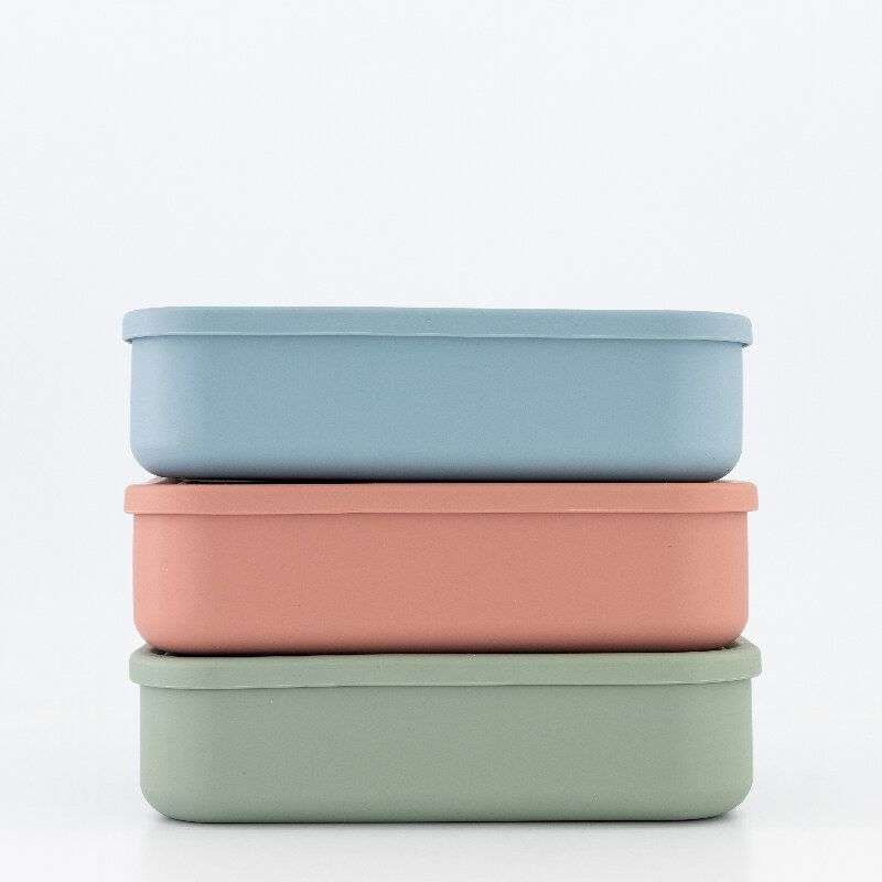 Bento Lunch Box Reusable Leak-Proof Meal Prep Silicone Snack Container - Pink