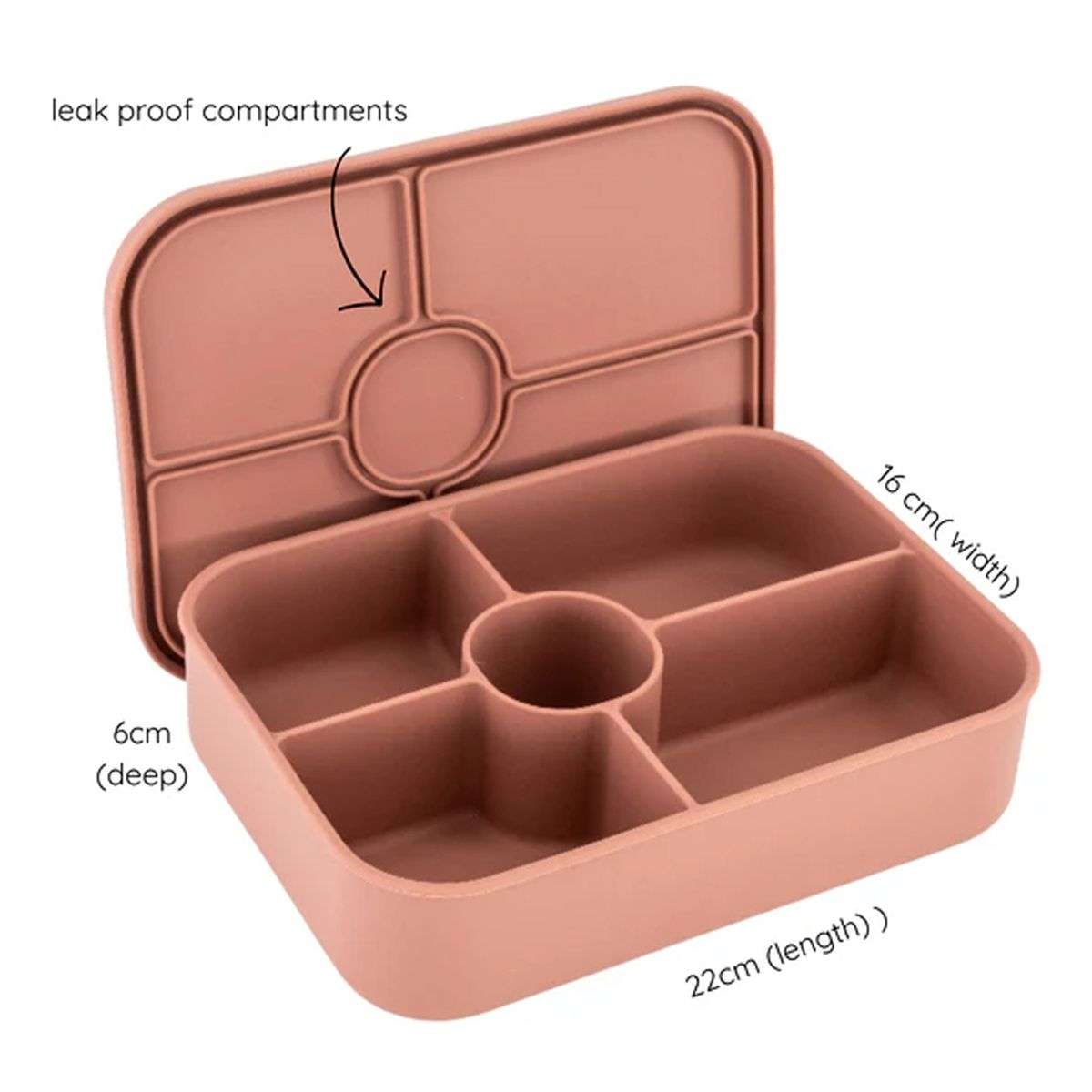 Bento Lunch Box Reusable Leak-Proof Meal Prep Silicone Snack Container - Pink