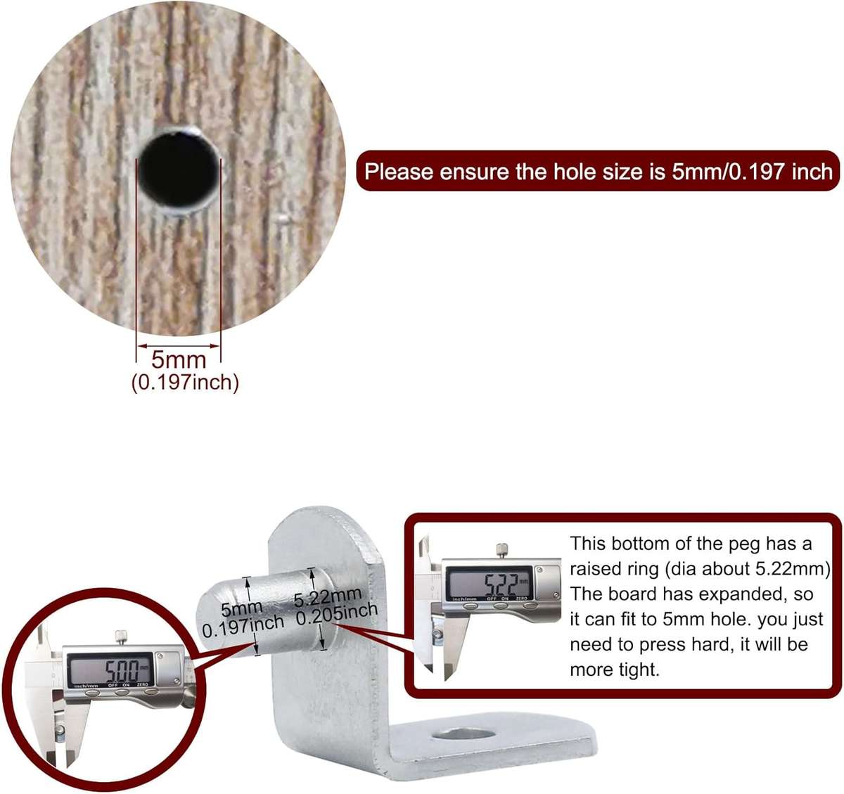 Cart in Mart 50 Pack-5mm L Shaped Shelf Pegs With Hole Furniture Cabinet Support Pins