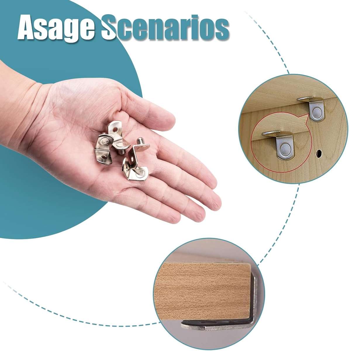 Cart in Mart 50 Pack-5mm L Shaped Shelf Pegs With Hole Furniture Cabinet Support Pins