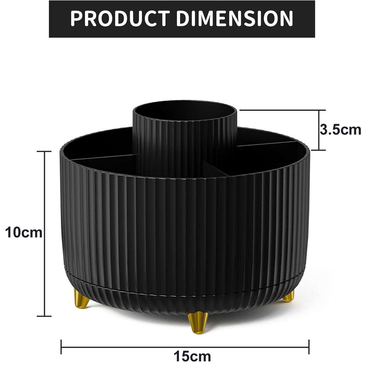 360 Rotating Desk Organisers with 5 Slots for Office Pen Pencil Makeup Holder