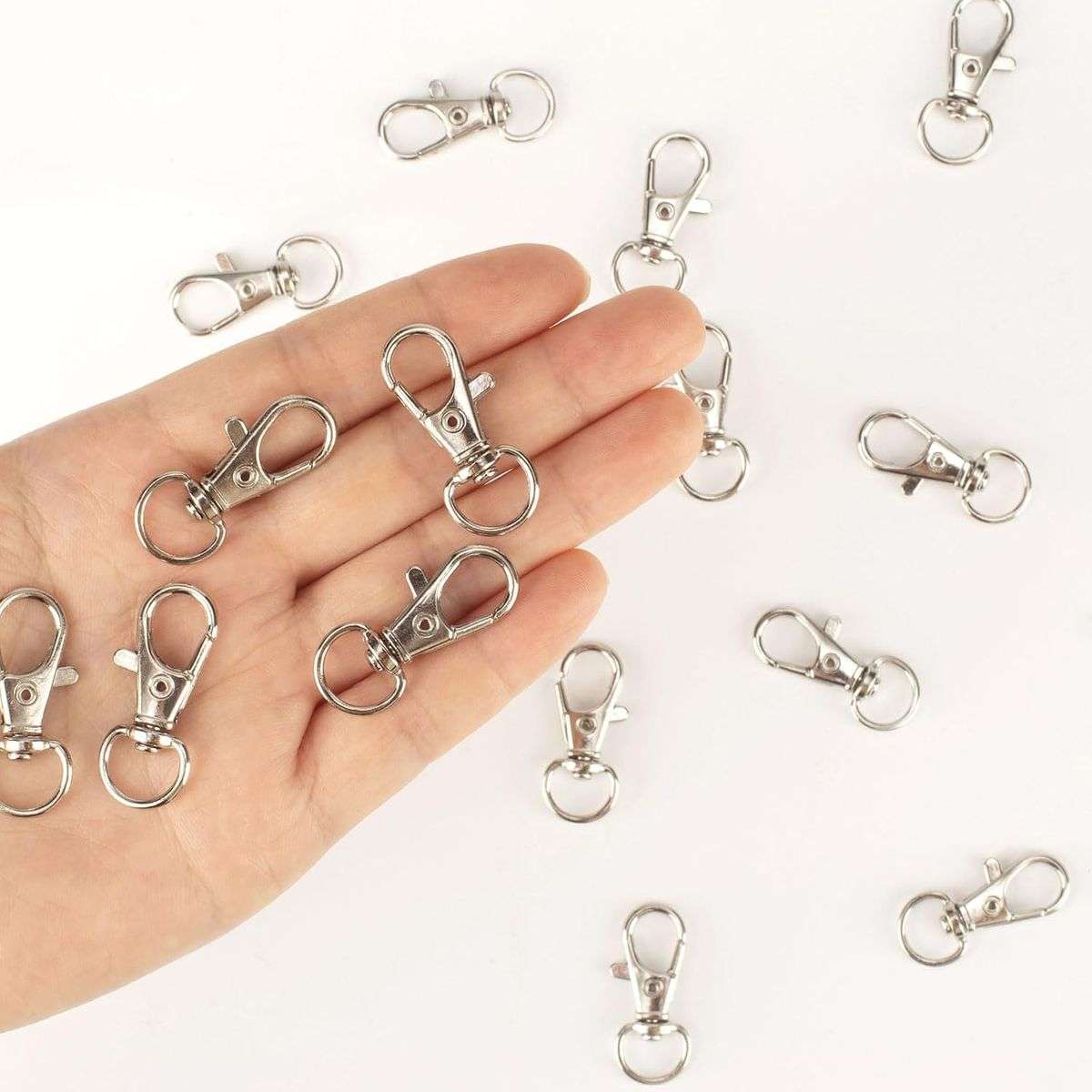 50 Piece Metal Lobster Claw Clasp with Key Rings & Clip Hooks For Crafts