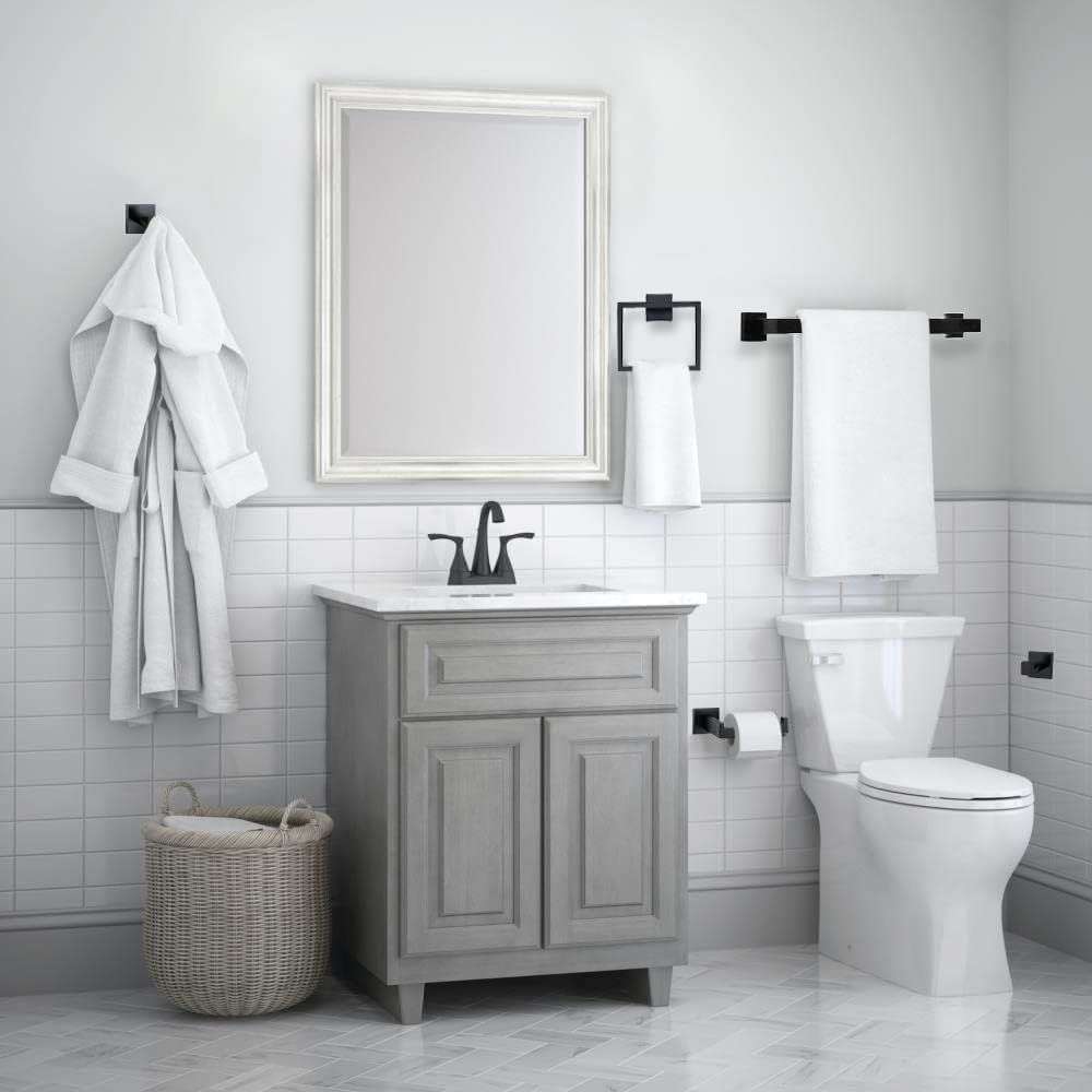 Bathroom Accessories Set-Bath Towel Rack Hanger - Matte Black - 5 Piece