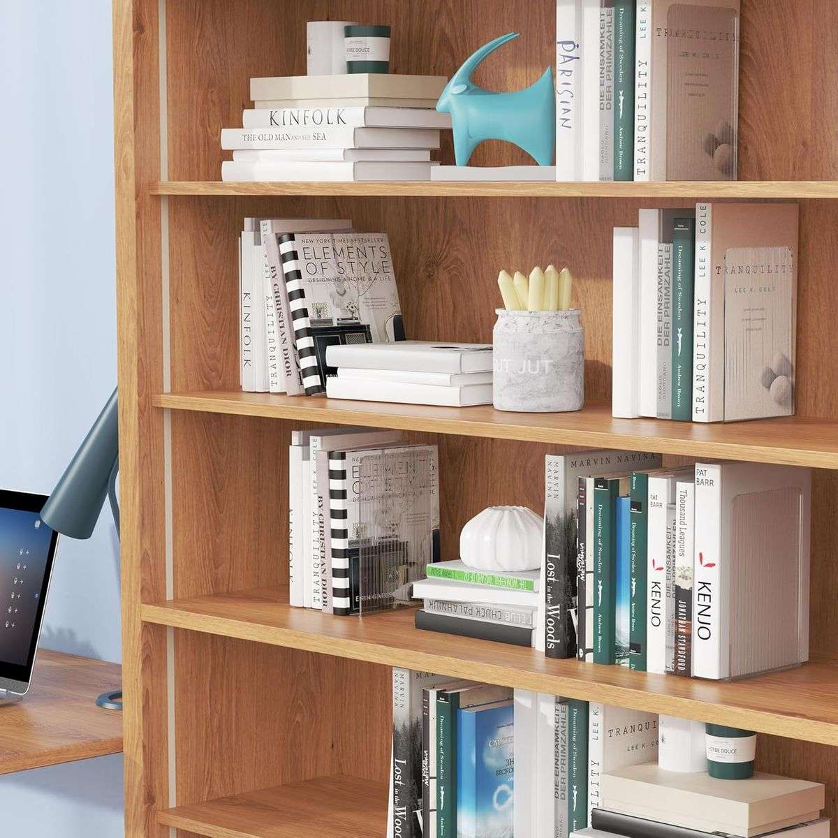 4 Pack Clear Acrylic Book Ends Heavy Duty Bookends Shelves Desktop Organizer