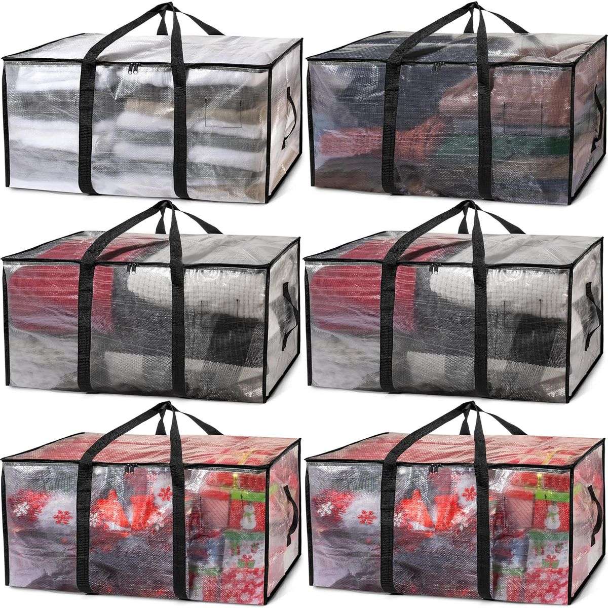 6Pack Oversized Moving Bags With Reinforced Handle Heavy-Duty Storage