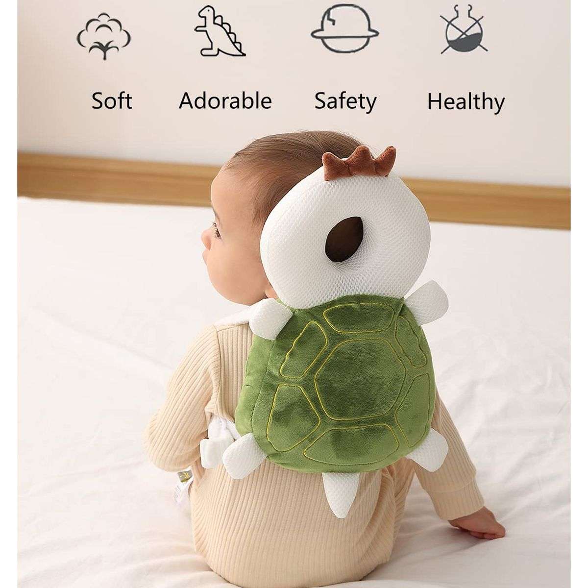 Baby Head Protector Backpack Adjustable Lightweight & 3 Safety Knee Pads