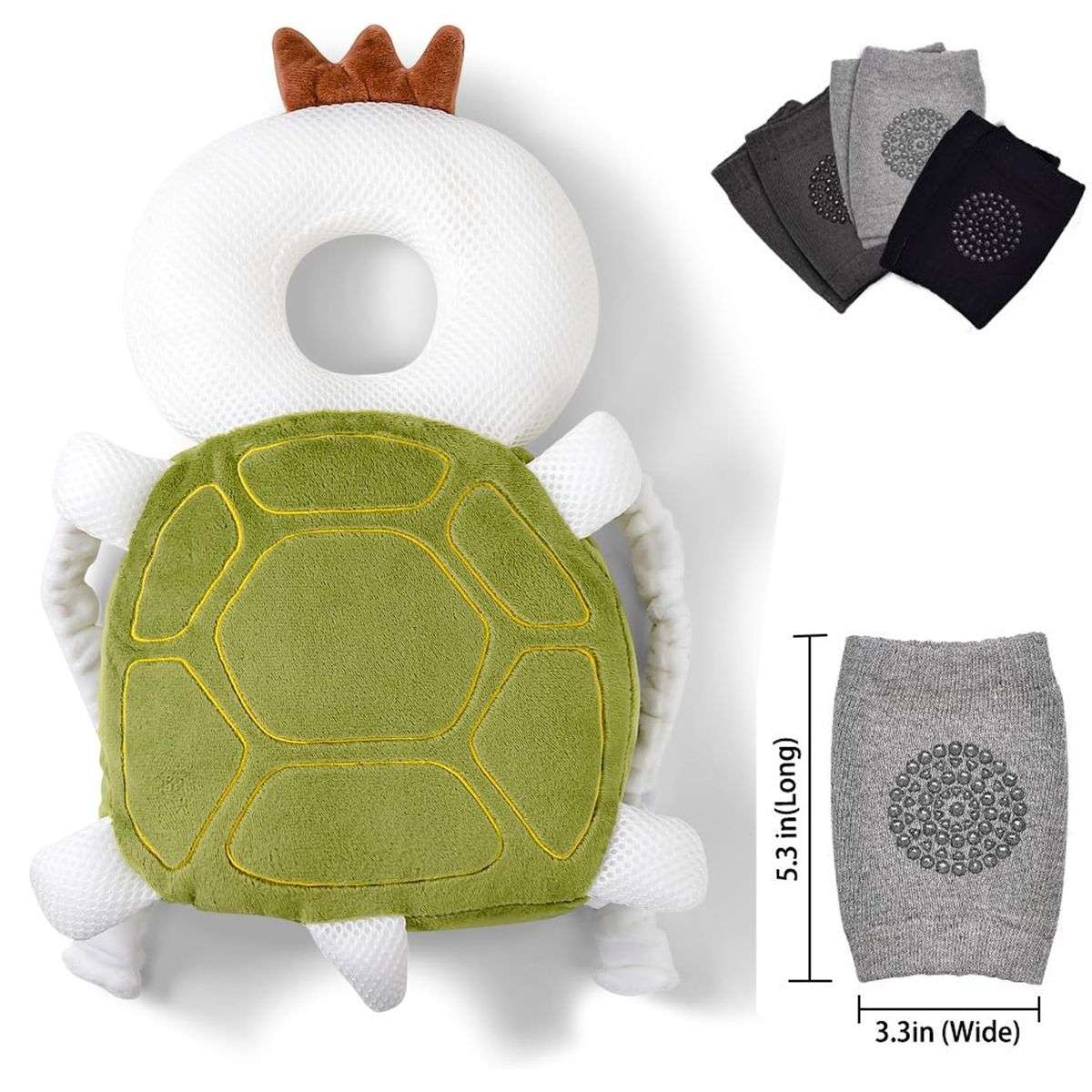 Baby Head Protector Backpack Adjustable Lightweight & 3 Safety Knee Pads