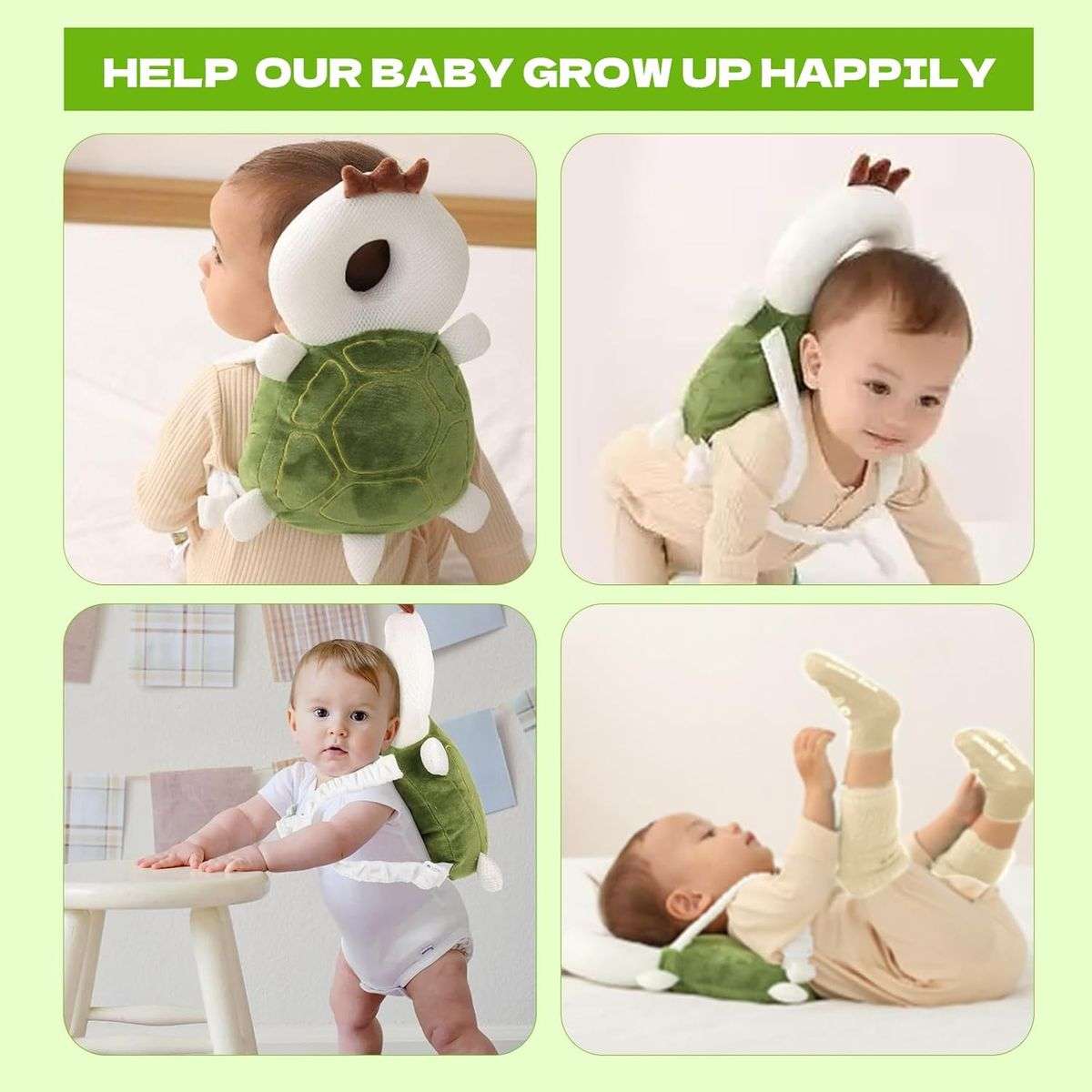 Baby Head Protector Backpack Adjustable Lightweight & 3 Safety Knee Pads