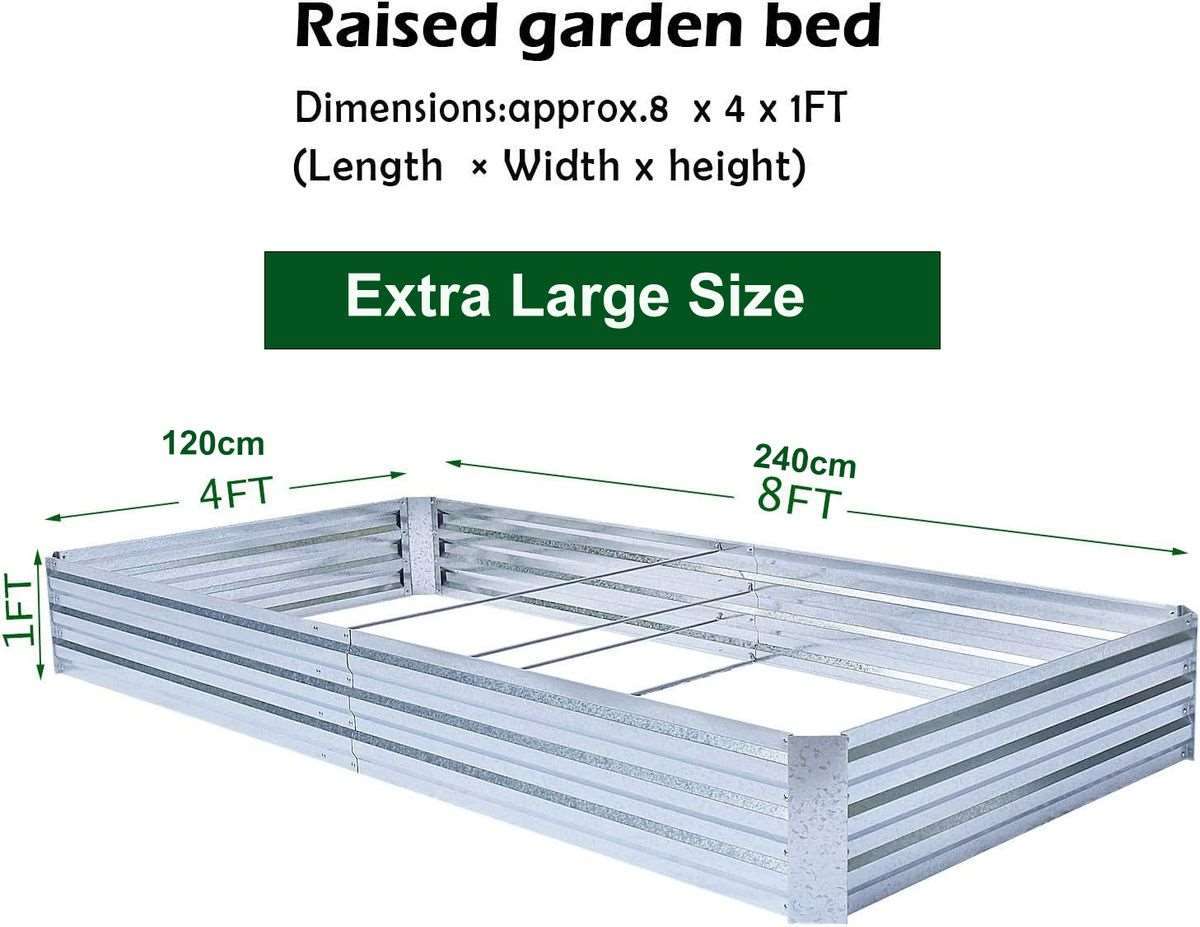 Galvanised Metal Raised Bed Vegetable Planter Box- Extra Large