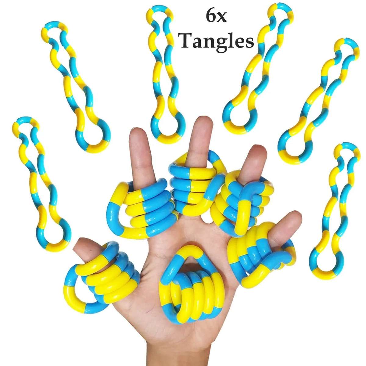 6 Piece Twisty Tangles Fidget Toys Set For Kids