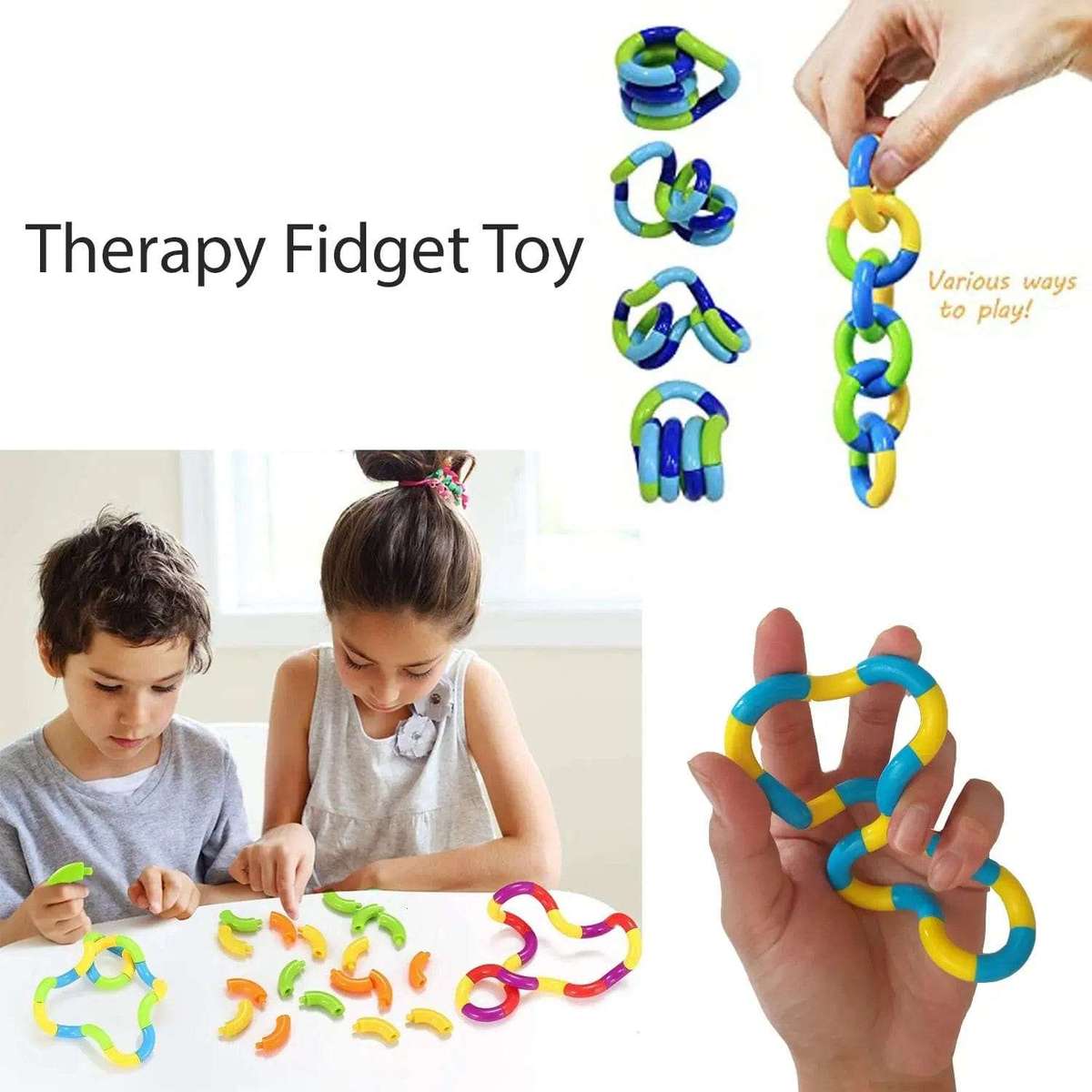 6 Piece Twisty Tangles Fidget Toys Set For Kids
