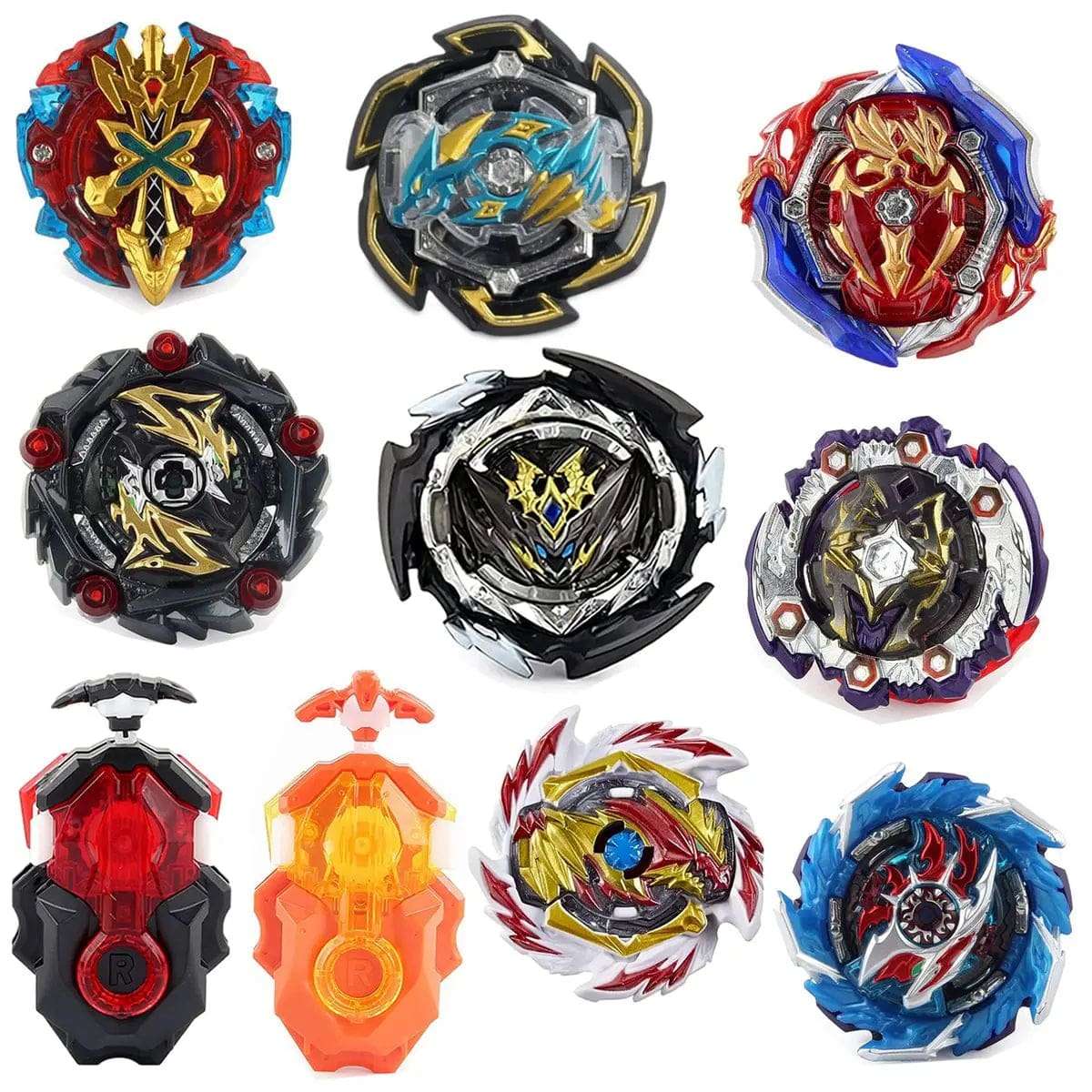 10 Piece Gyro Battle Bey Top Spinning Toy Set