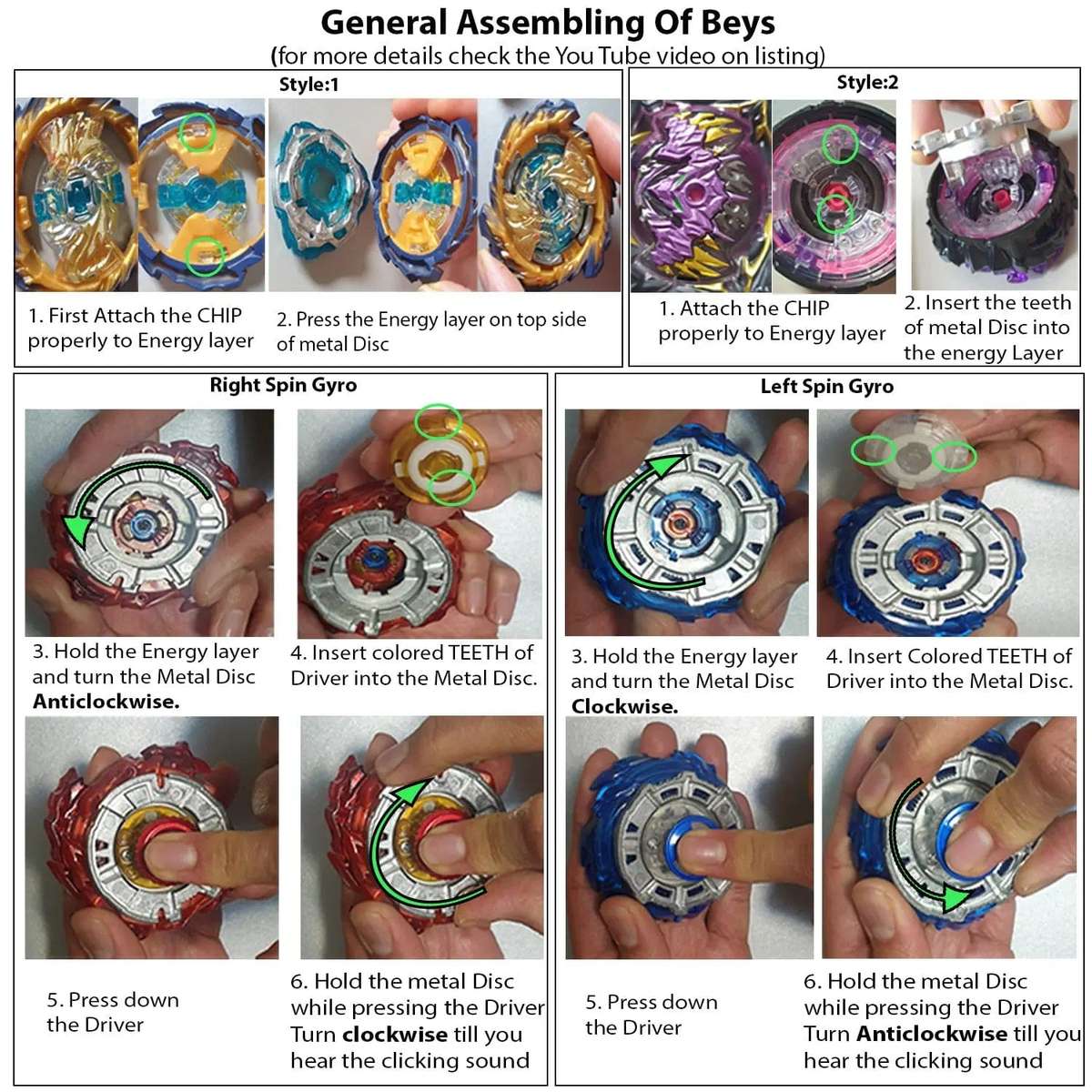 7 Piece Gyro Battle Bey Top  Spinning Toy Set