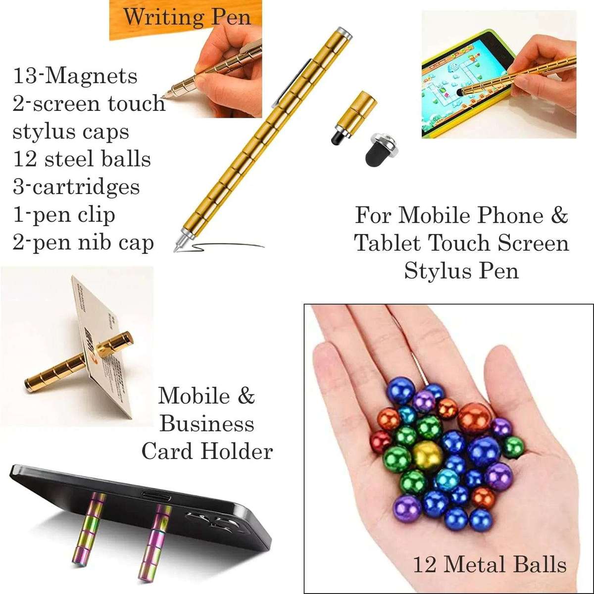 Magnetic Fidget Pen Set With Magnet Rings