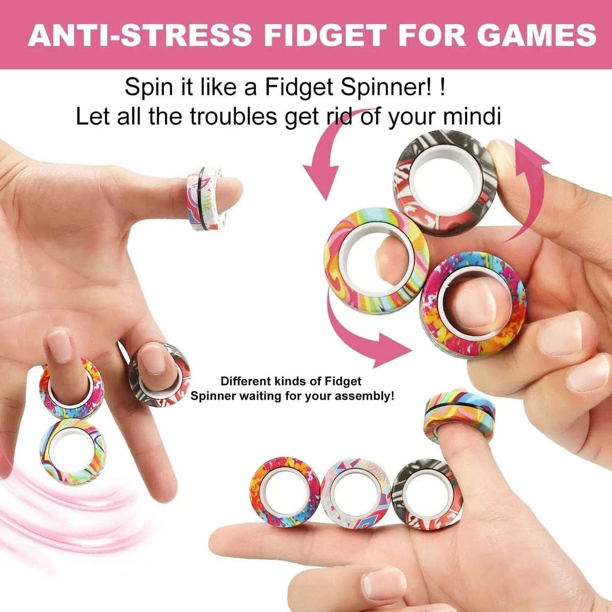 Magnetic Fidget Pen Set With Magnet Rings