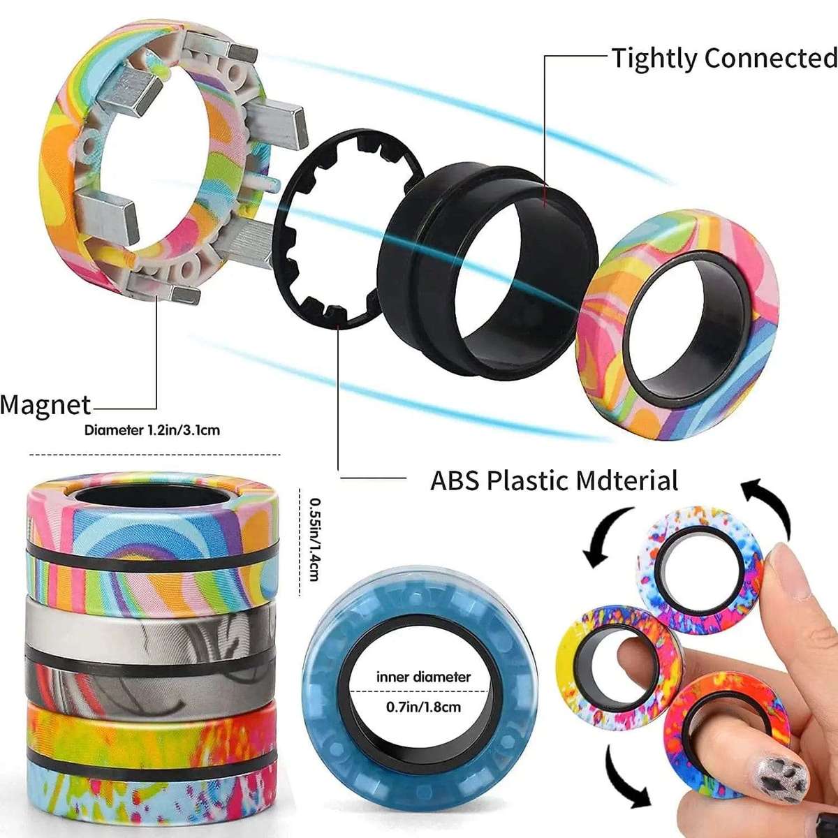 Magnetic Fidget Pen Set With Magnet Rings