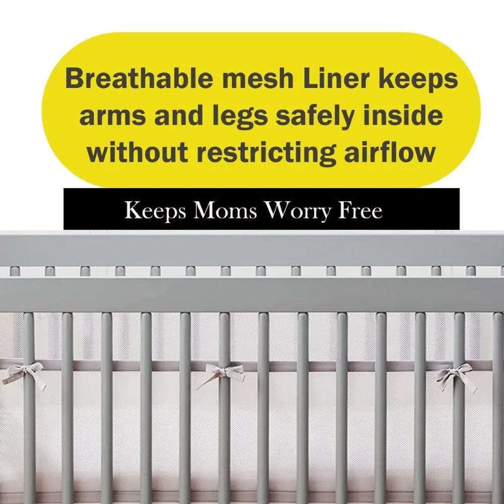4 Sided Cot Bumper Mesh Baby Crib Liner- Breathable (Only Liners,No Cot Included)