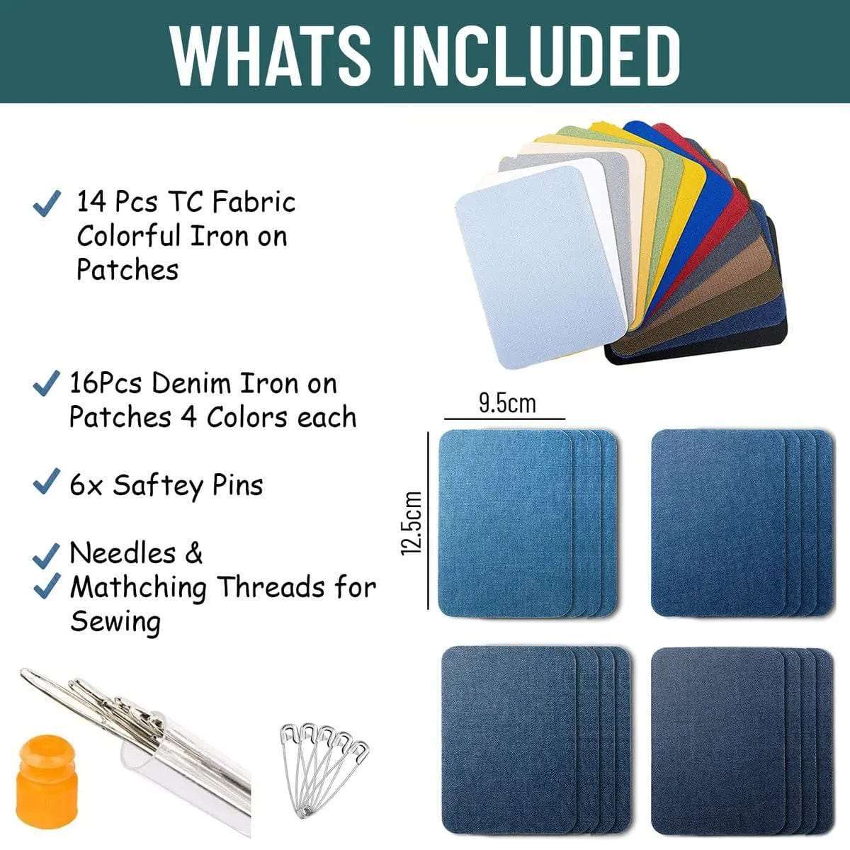 30 Pack Iron on Repair Patch For Fabric