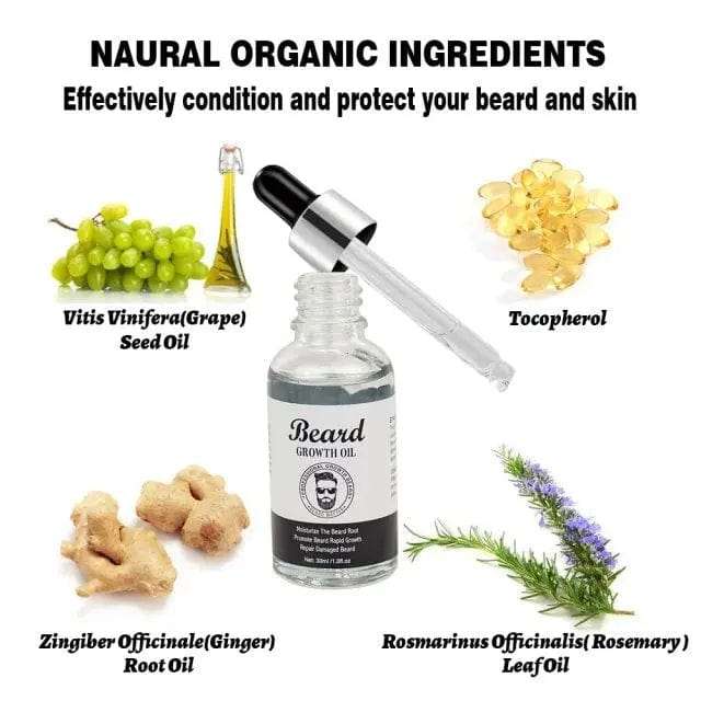 10 Pcs Beard Grooming & Trimming Gift Kit With Oil For Men