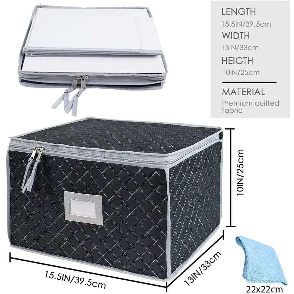 Glassware Storage Organiser Quilted Moving Packing Boxes- Holds 12 Wine Glasses