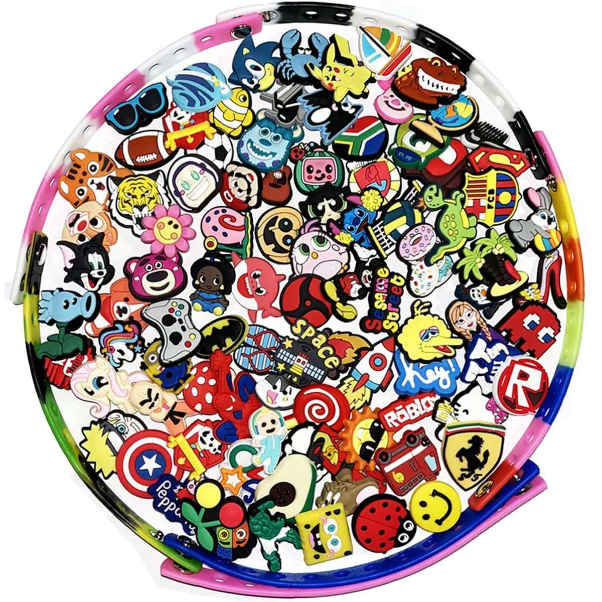 100 Piece Shoe Decoration Jibbitz & Bracelets