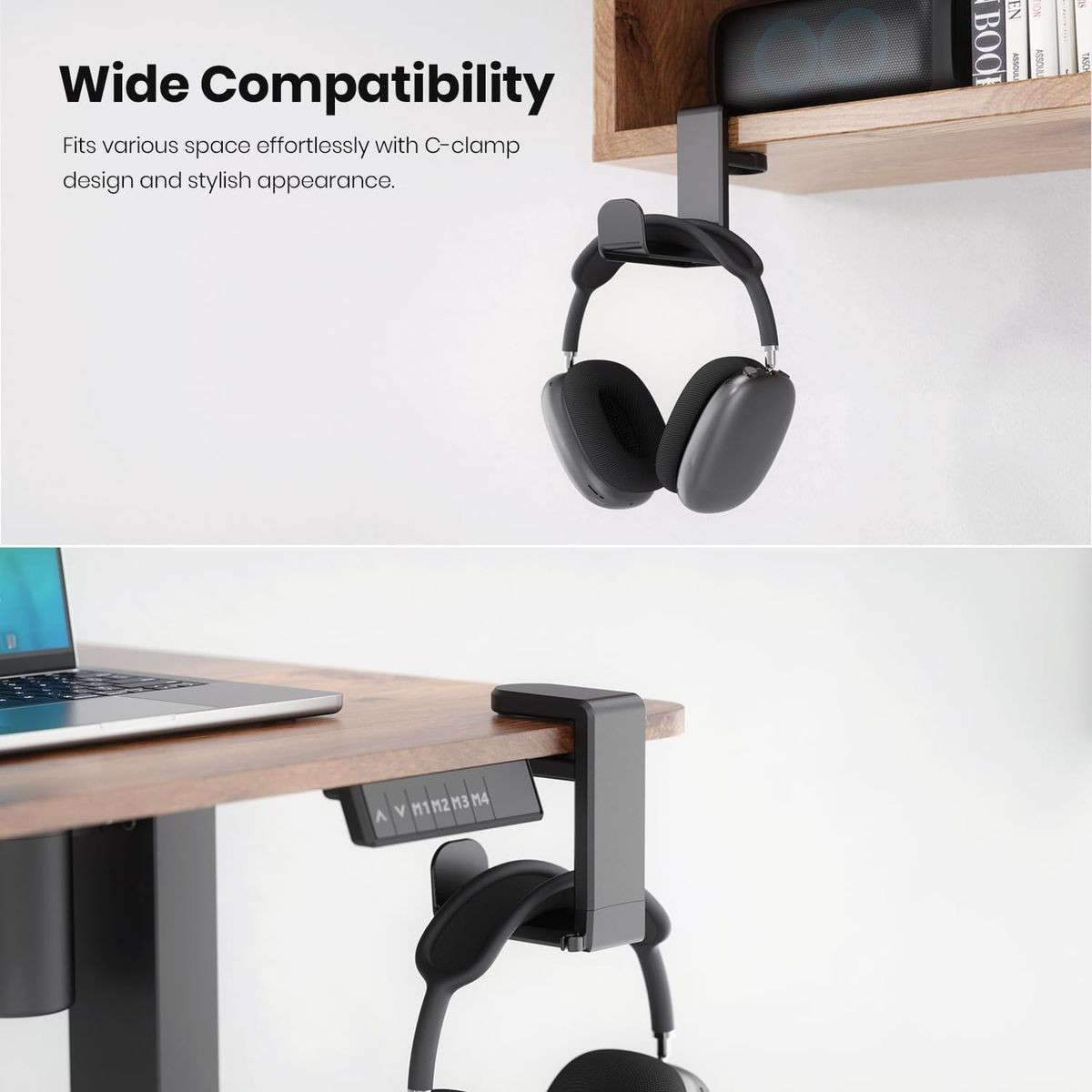 2-Pack 360 Rotating Headphone Stand Holder Gaming Swivel Headset Hanger
