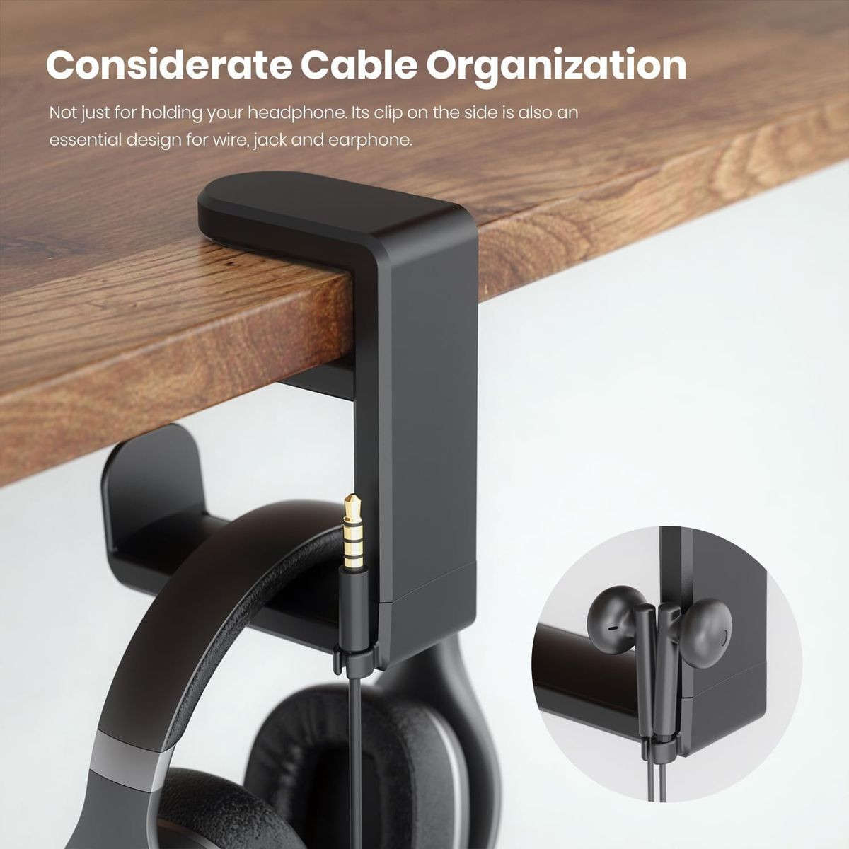 2-Pack 360 Rotating Headphone Stand Holder Gaming Swivel Headset Hanger
