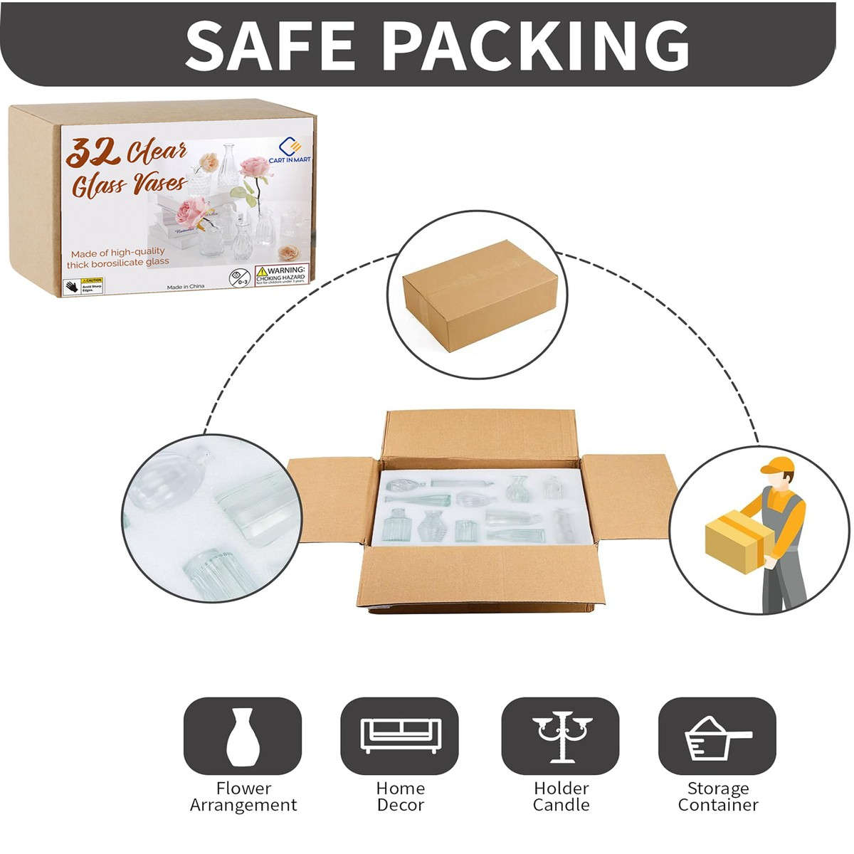 32 Pack Vintage Glass Bud Small Vase Set For Flower Home Wedding Decor