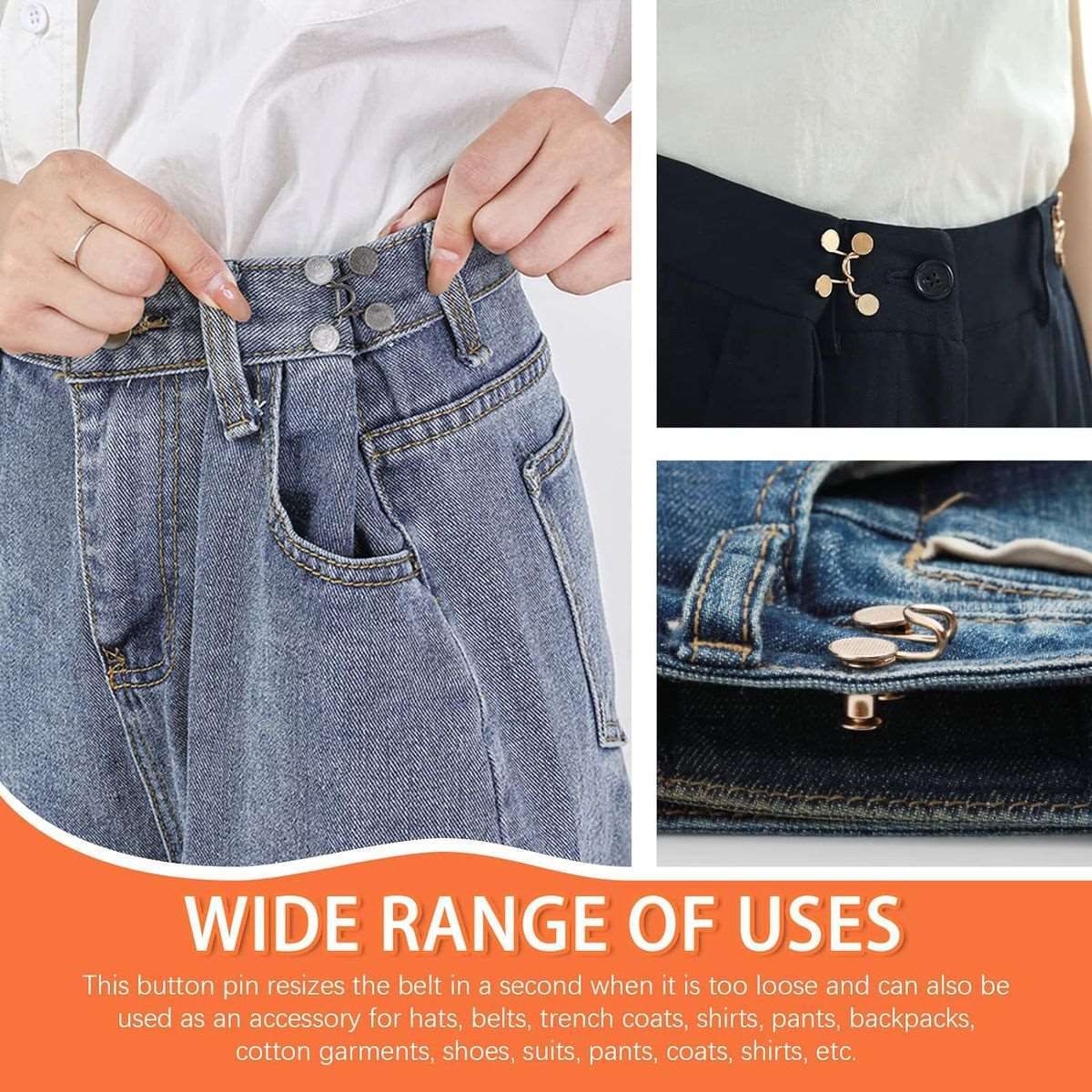48 Pieces Adjustable Waist Buckle Extender No Sewing Waist Pants Clips