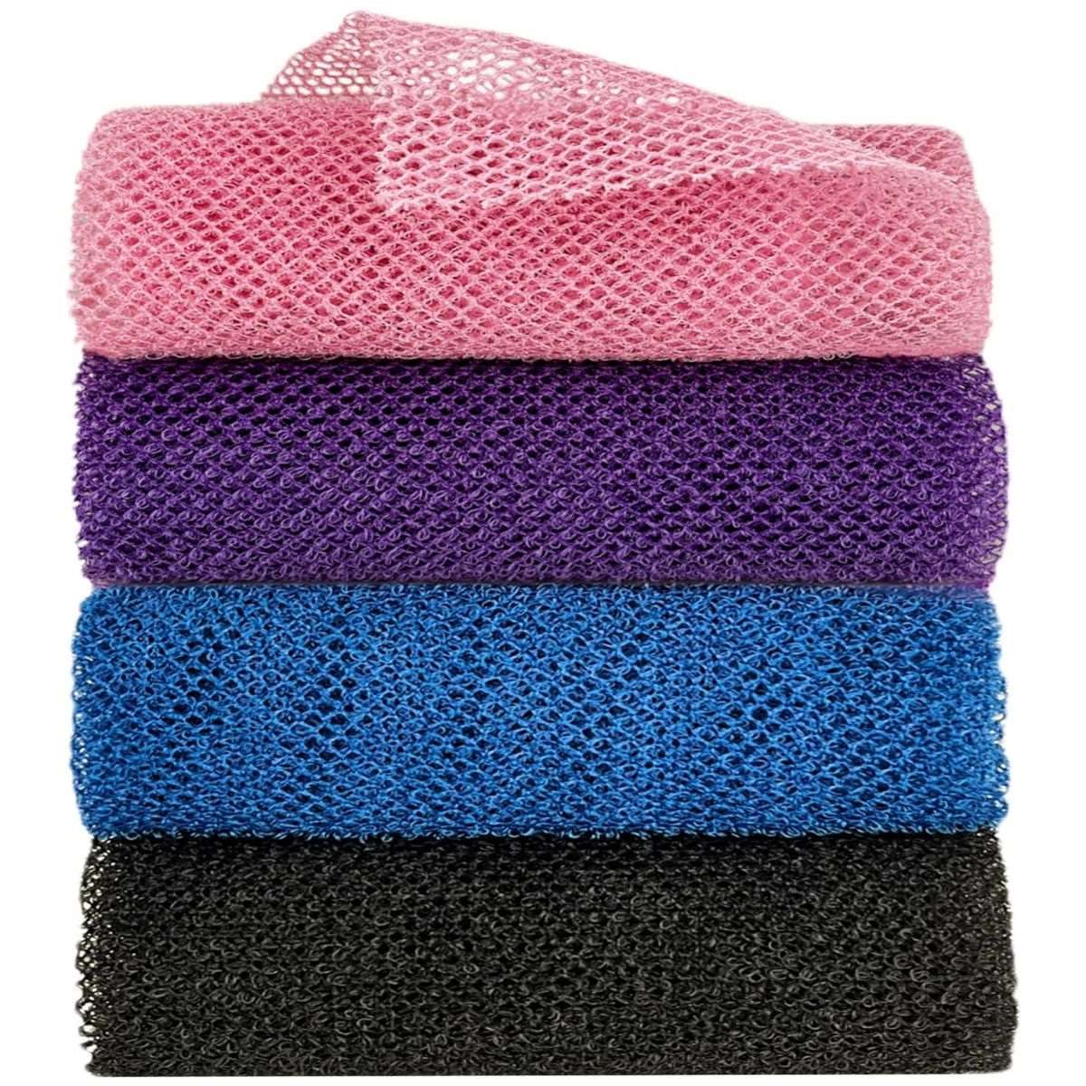 African Net Exfoliating Bath Sponges - Set of 4