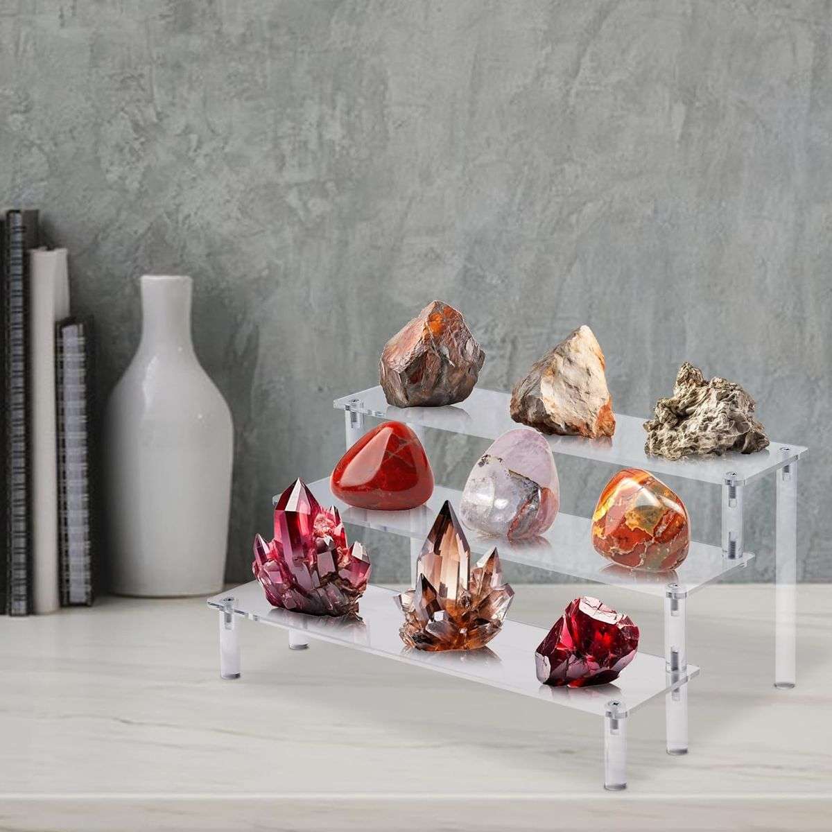 3 Tier Clear Acrylic Display Riser Stands Perfume Organiser Cupcake Stand