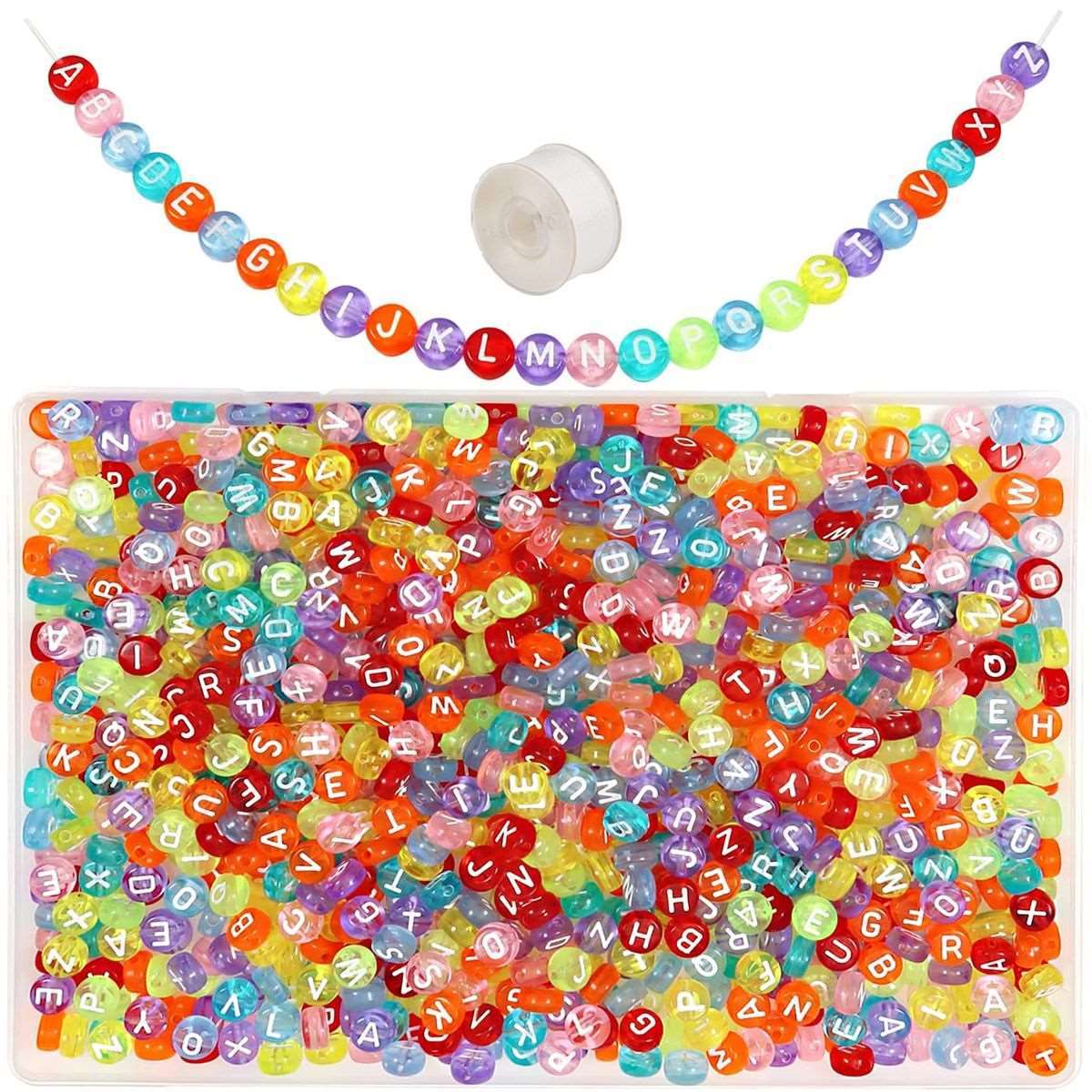 1000 Piece Letter Beads With Crystal String Jewellery Bracelet Making