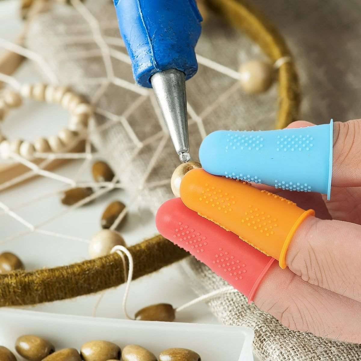 32 Piece All Sizes Rubber & Silicone Fingers Tip Pads Thimbles