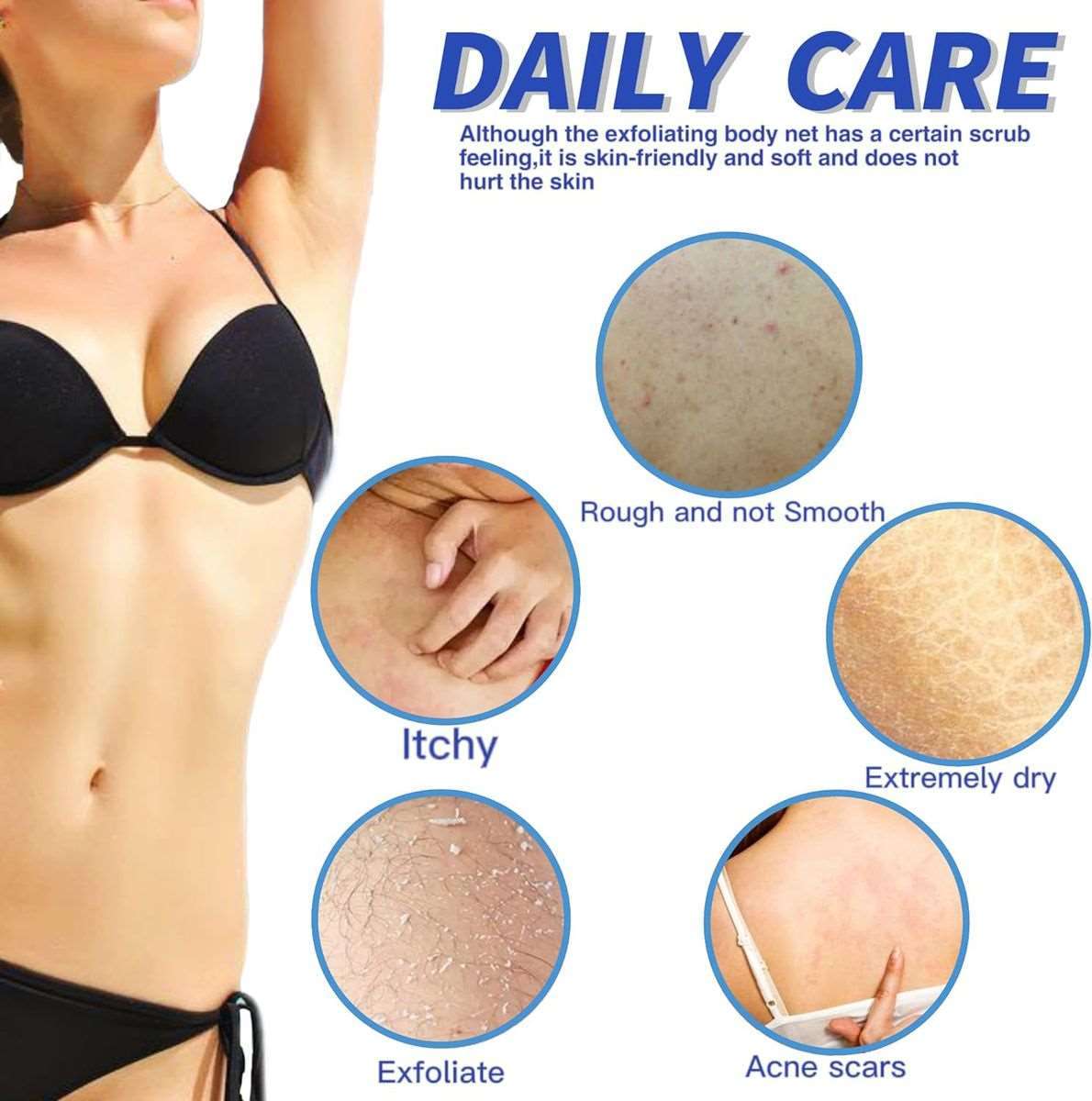 African Net Exfoliating Bath Sponges - Set of 4