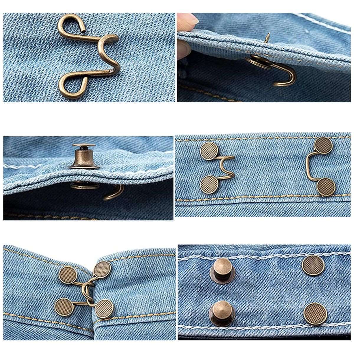 48 Pieces Adjustable Waist Buckle Extender No Sewing Waist Pants Clips
