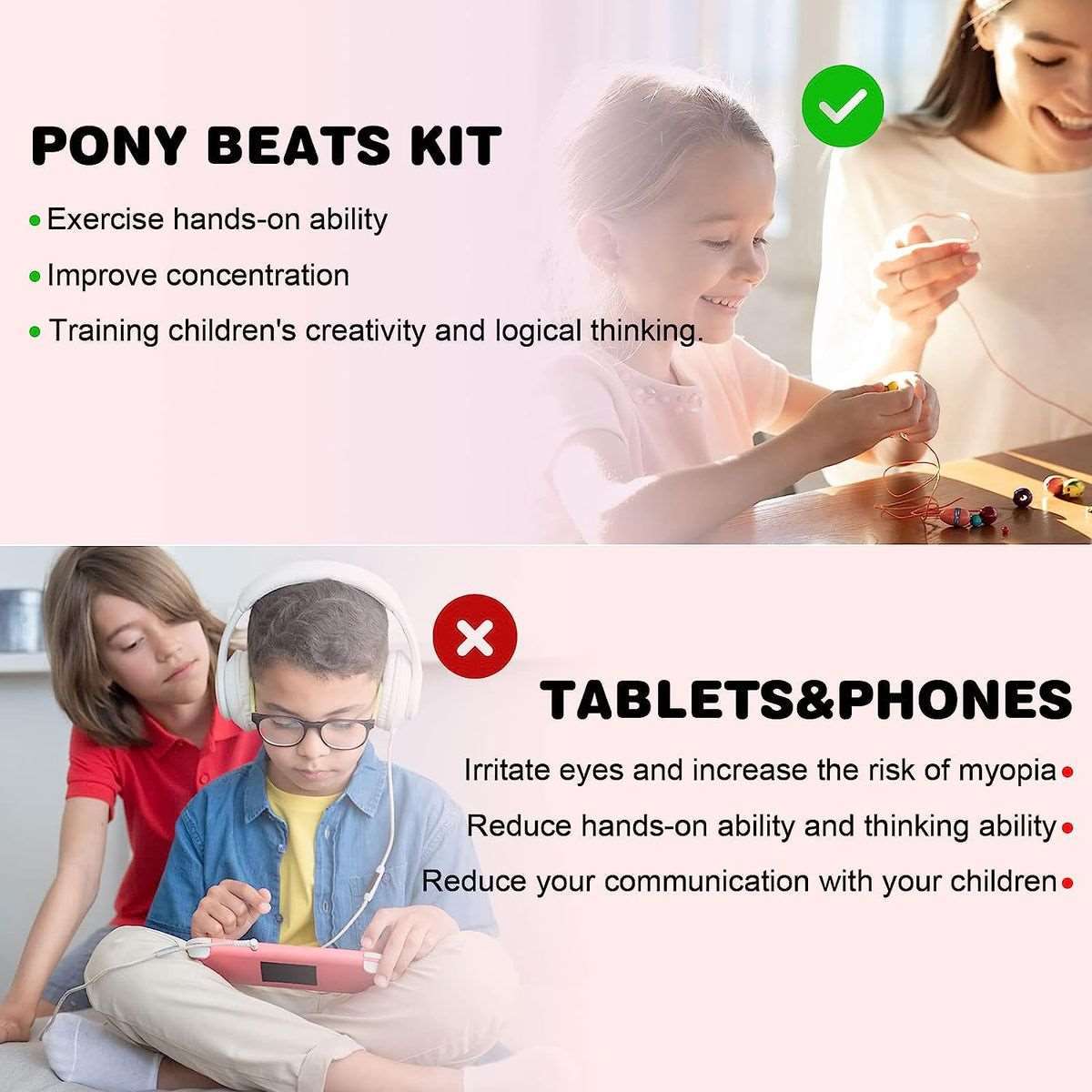 980Pcs Glow in Dark Pony Beads Jewllery Making Kit