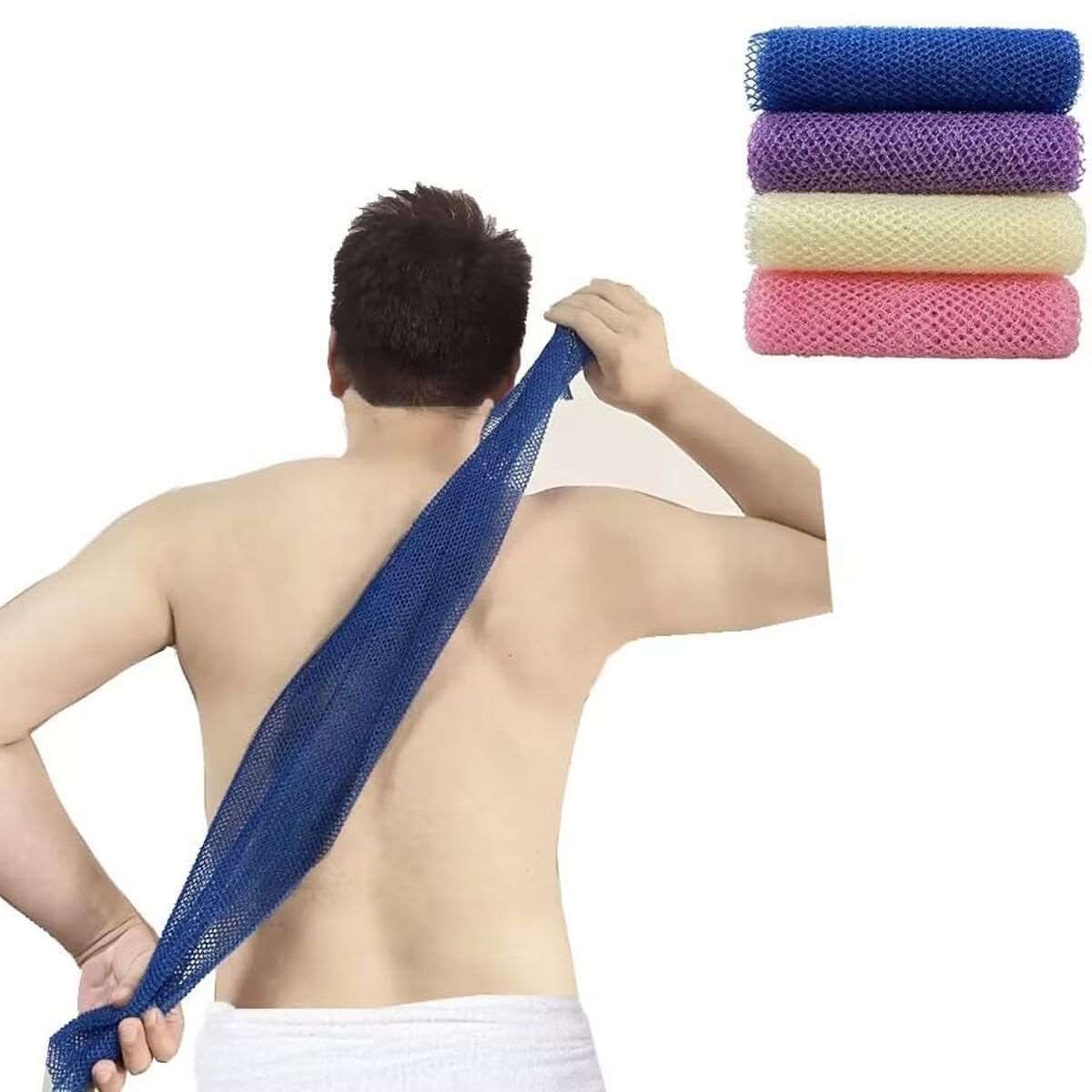 African Net Exfoliating Bath Sponges - Set of 4