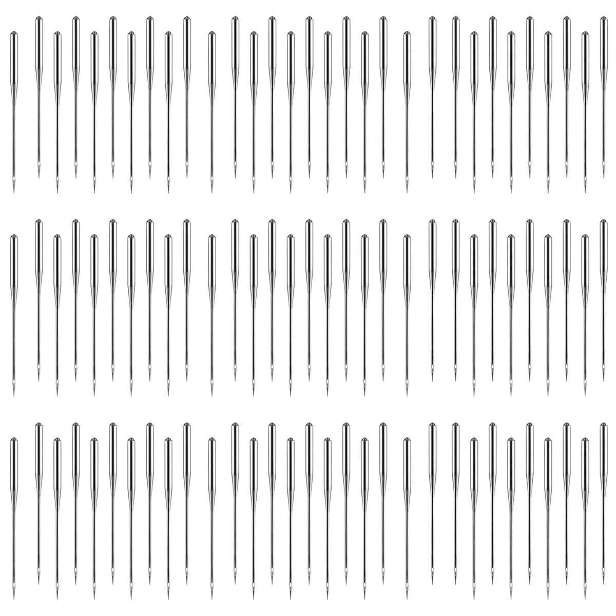 100 Pack Industrial Sewing Machine Needles 6 Sizes-Round Shank