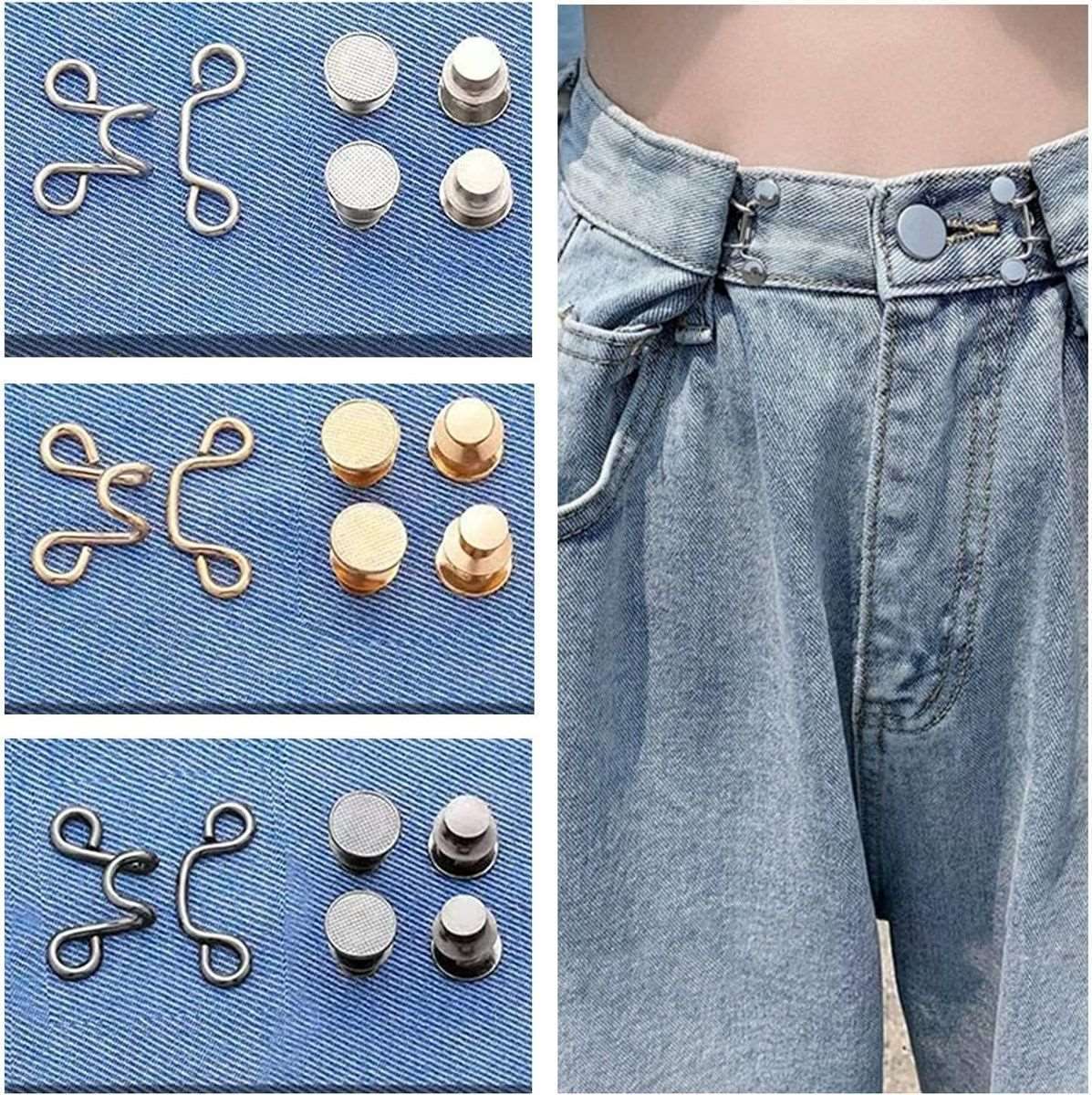 48 Pieces Adjustable Waist Buckle Extender No Sewing Waist Pants Clips