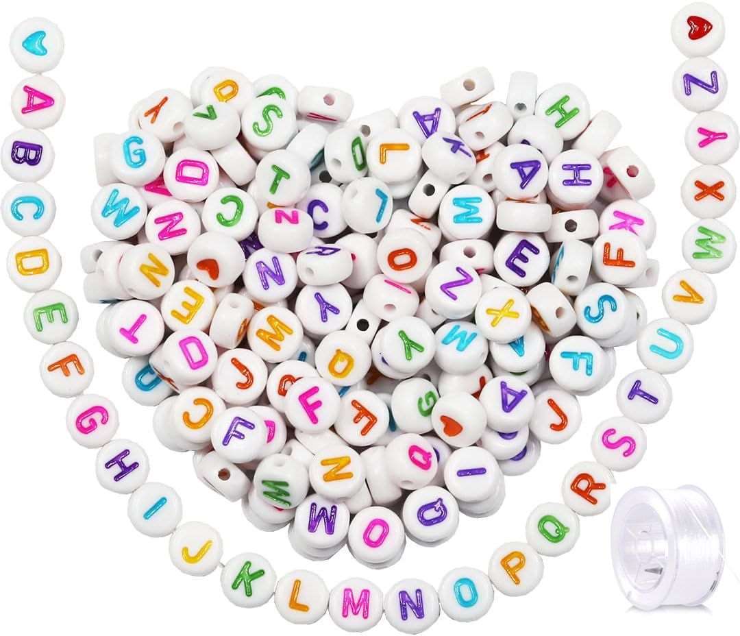 1000 Piece Letter Beads With Crystal String Jewellery Bracelet Making
