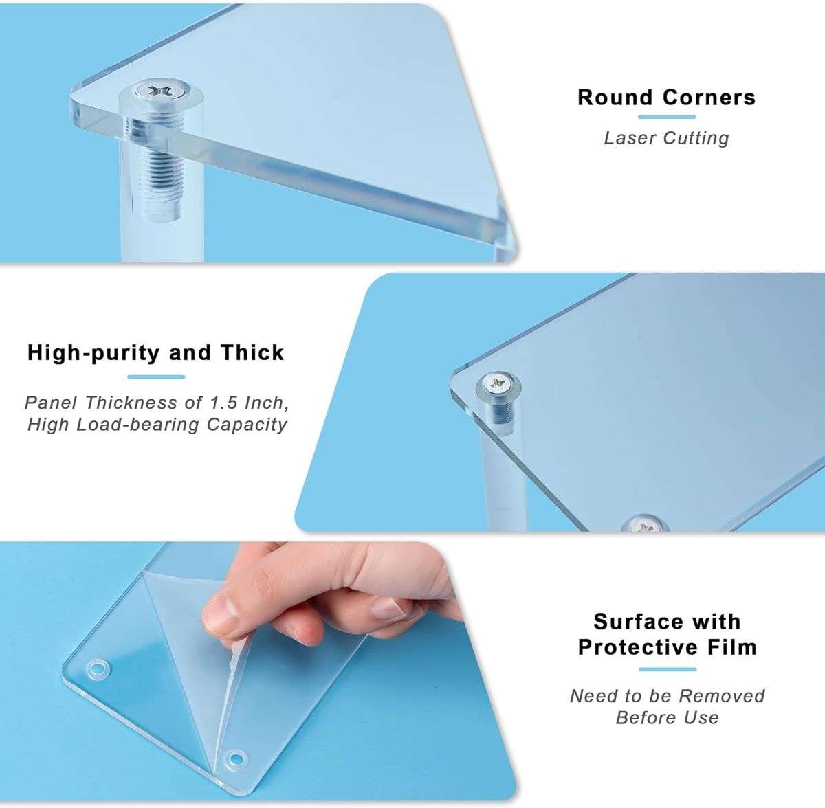 3 Tier Clear Acrylic Display Riser Stands Perfume Organiser Cupcake Stand