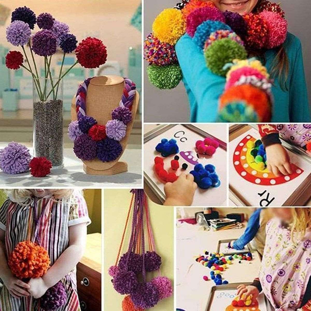Pom Pom Maker DIY Knitting Wool Kit With 4 Size Fluff Ball Weaver & Cutter