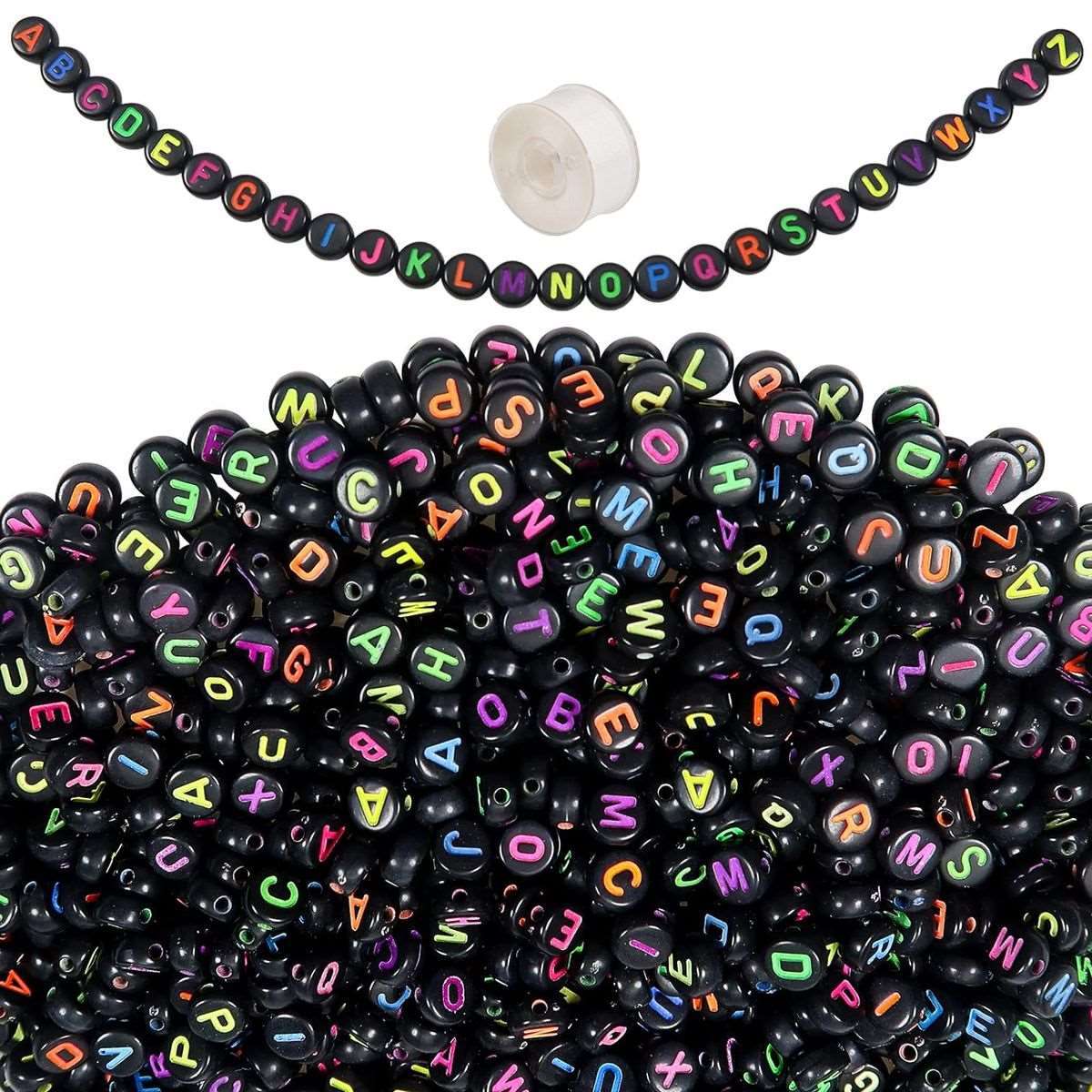 1000 Piece Letter Beads With Crystal String Jewellery Bracelet Making