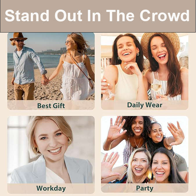 Women's /Girls' Gold Hypoallergenic Earrings Set - 36 Pairs