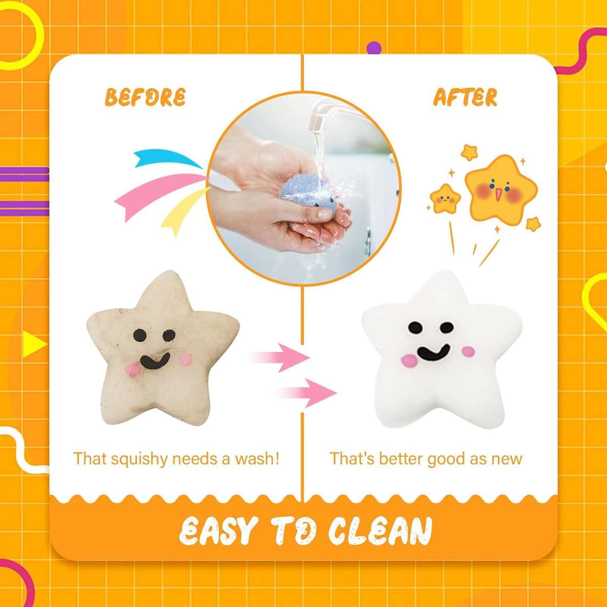 80 Pack Mochi Squishy Bulk Fidget Sensory Toy Party Favors for Kids