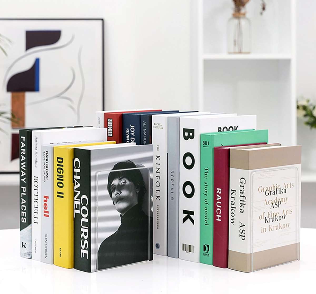 Clear Acrylic Bookends For Shelves Desk Book Stopper Organiser - 4 Piece