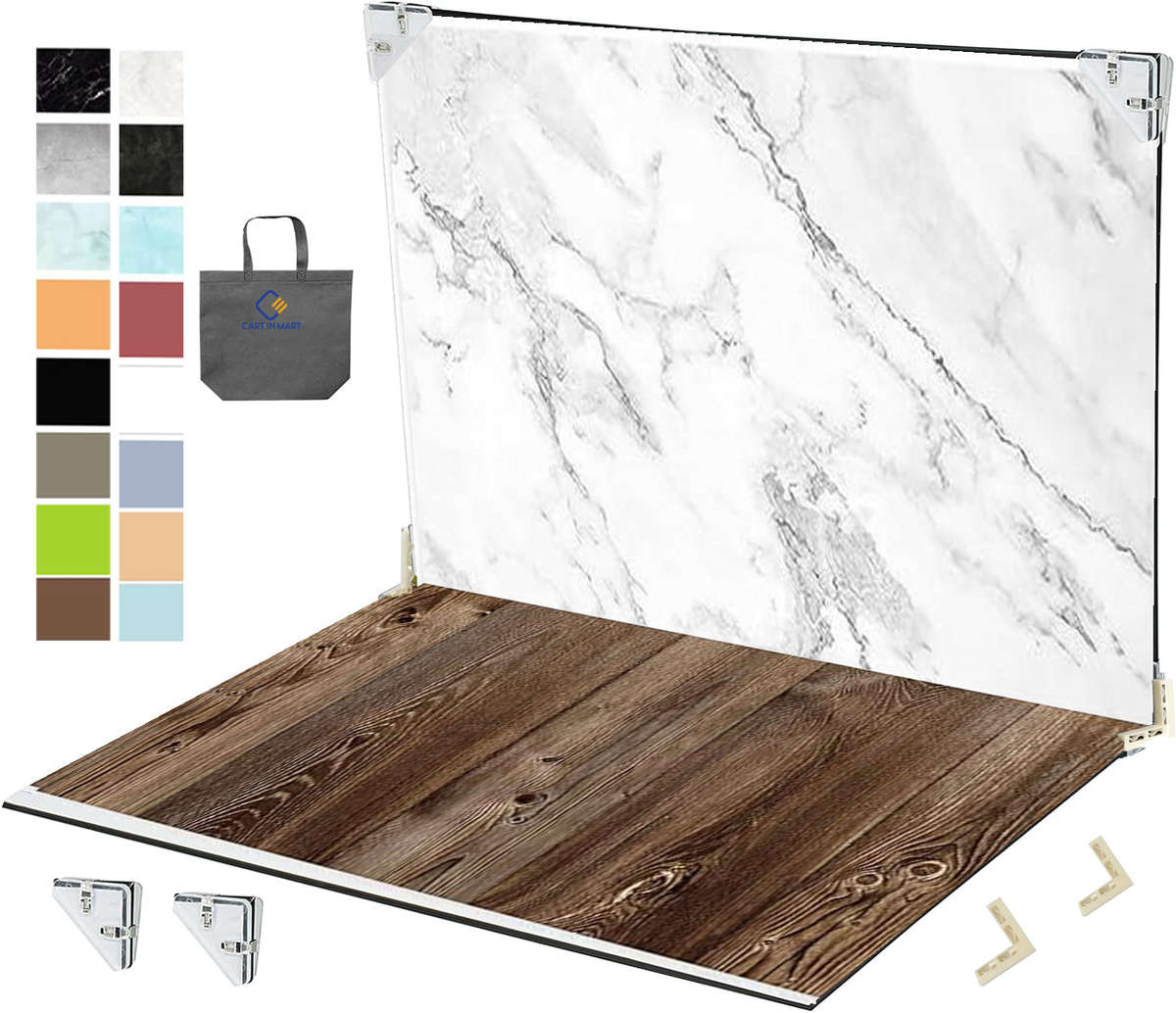 Tabletop Photo Board Backdrop Kit Small Product Photography with 16 Pattern