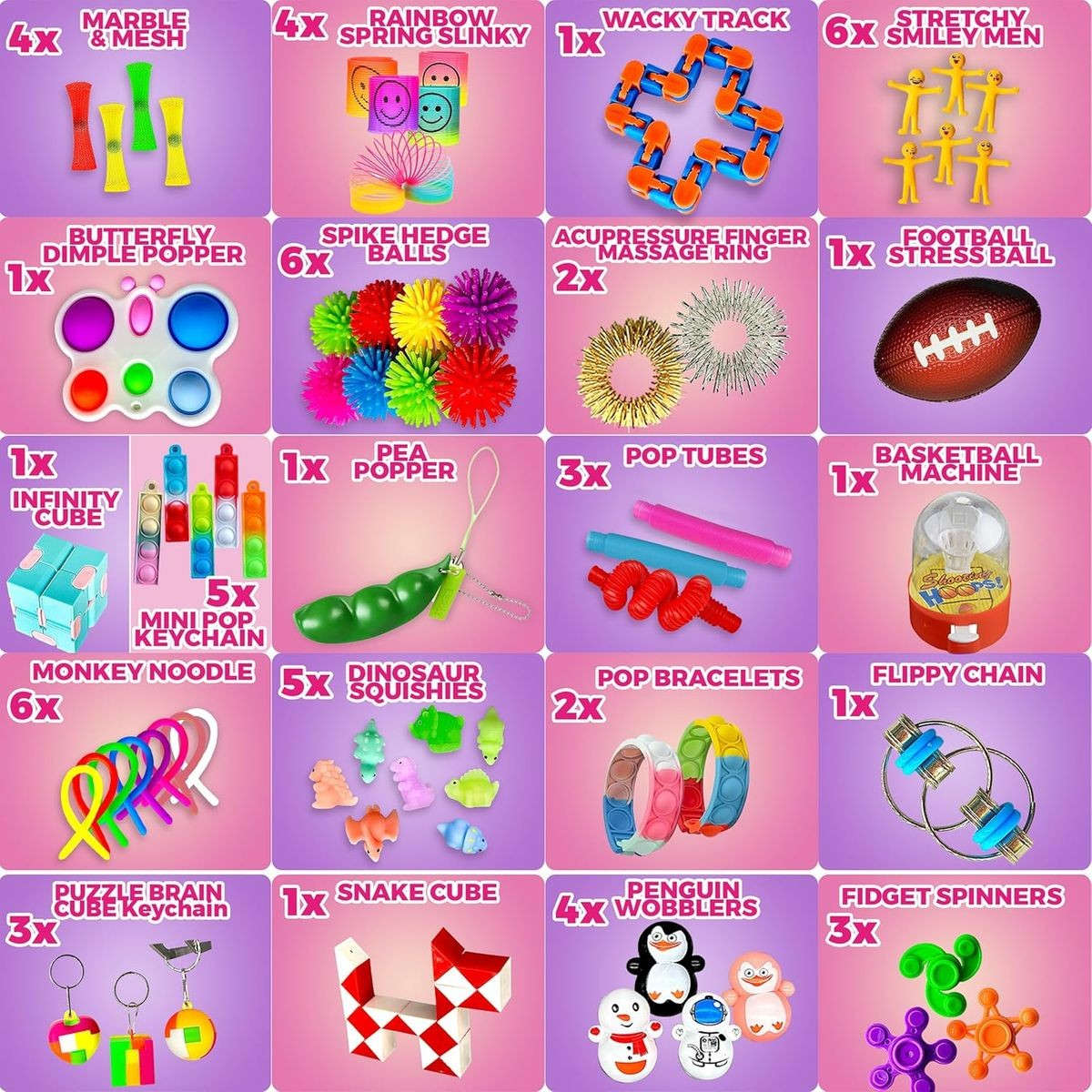 120 Pack Deluxe Bundle Sensory Fidget Toys For Kids Adults